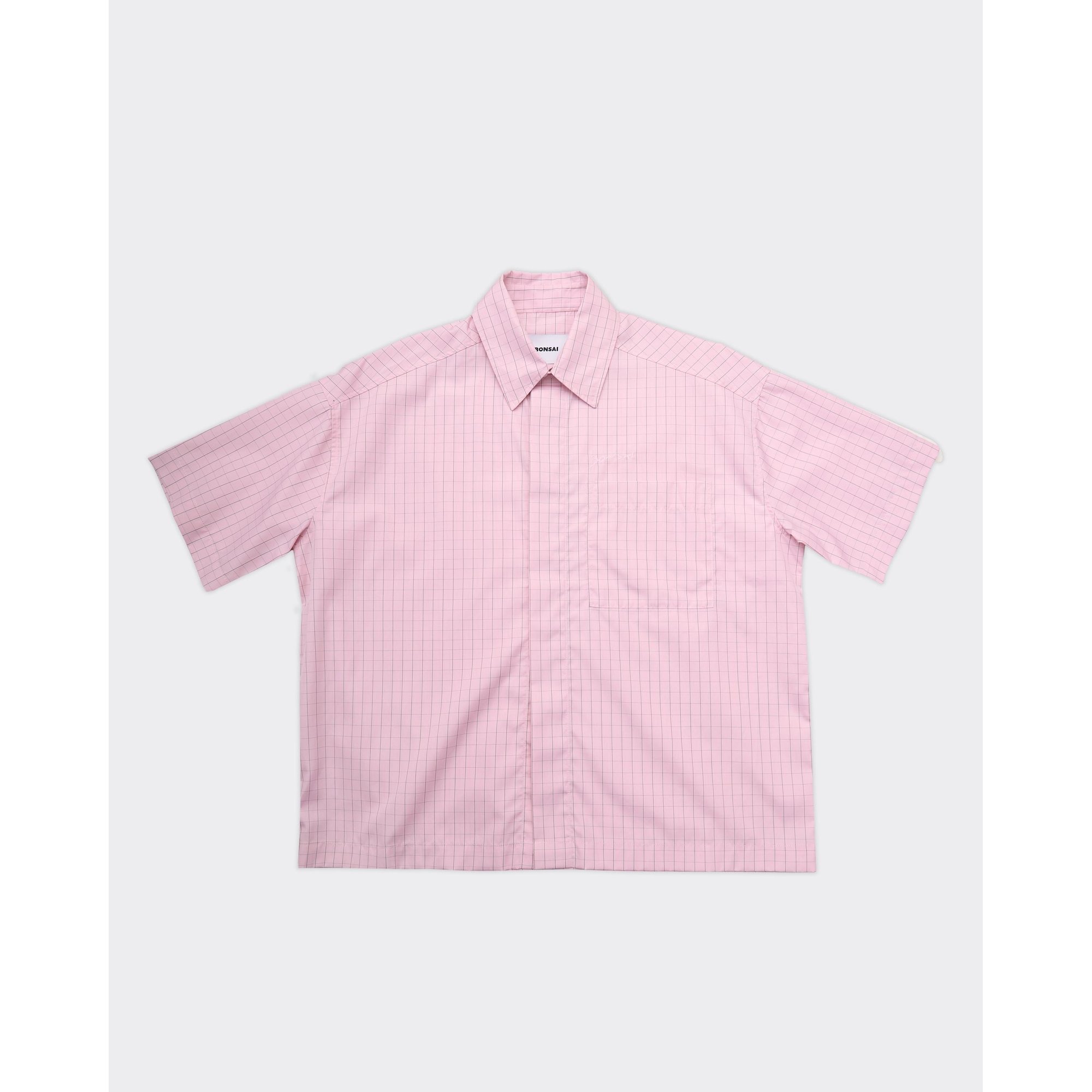 Camicia Check Cropped  Oversize Fit Rosa Bonsai vista0