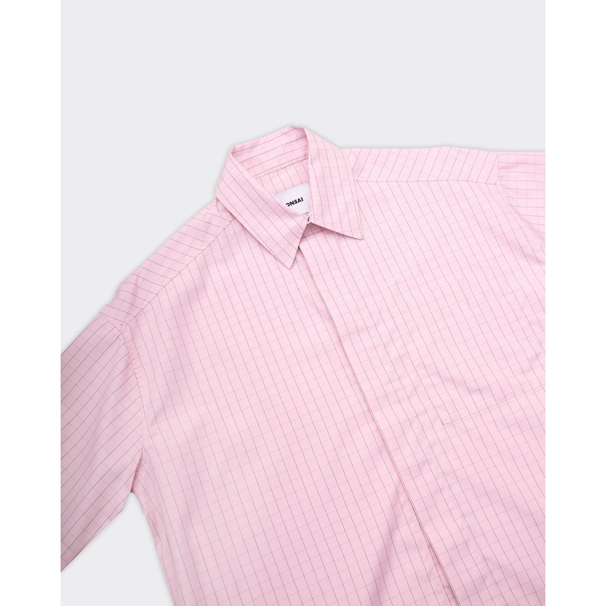 Camicia Check Cropped  Oversize Fit Rosa Bonsai vista2