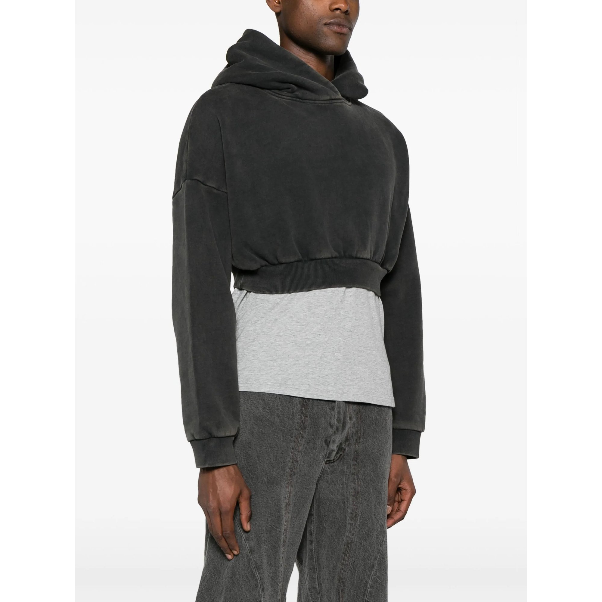 Cropped Heavy Hood Washed Black ENTIRE STUDIOS vista3