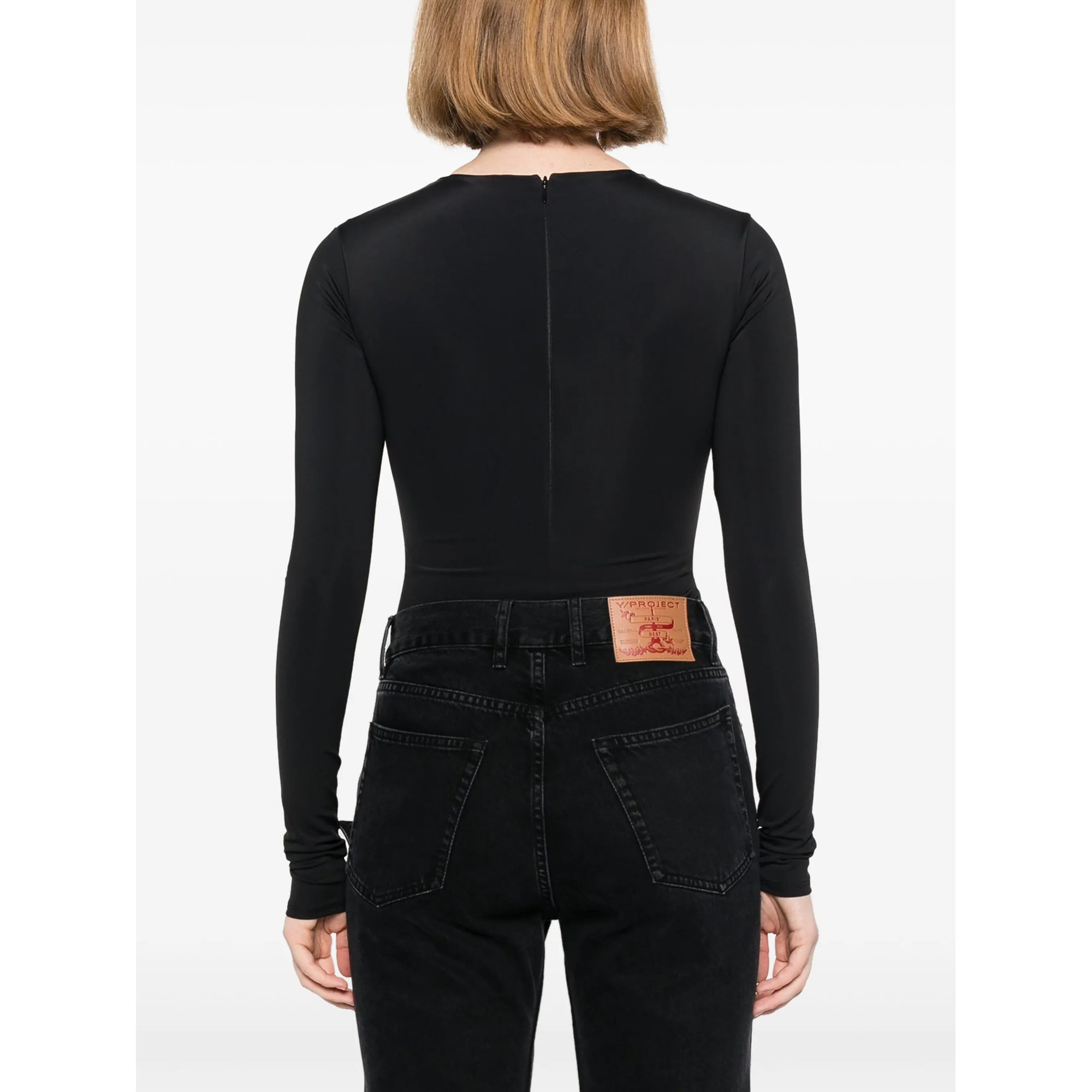 ls Bodysuit - Nylon Spandex Soot ENTIRE STUDIOS vista3