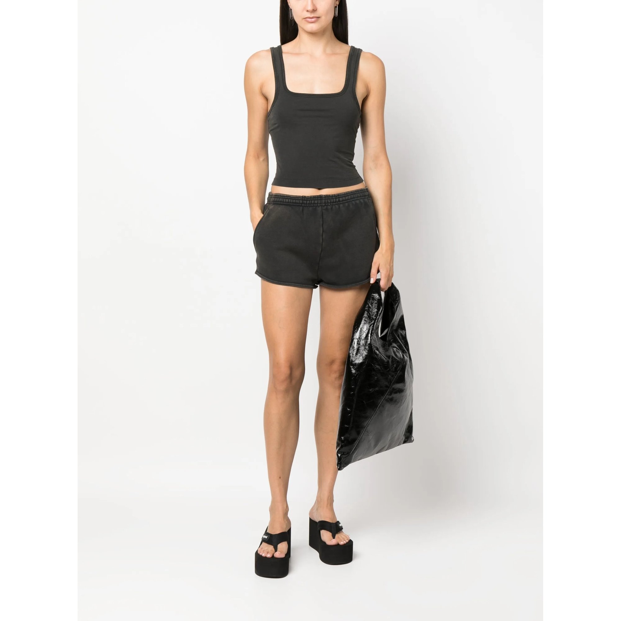 Micro Shorts Washed Black ENTIRE STUDIOS vista1