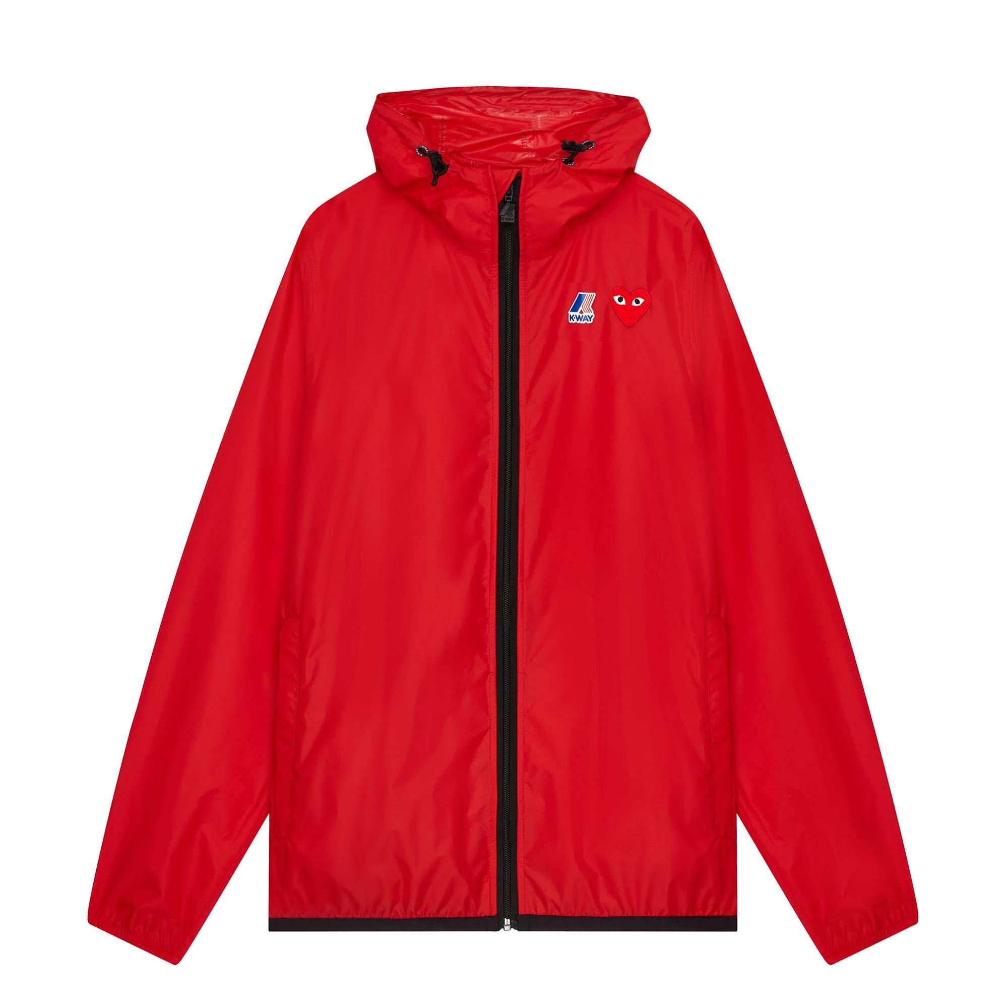 K-way Zip Jacket Red Comme des Garçons Play vista0
