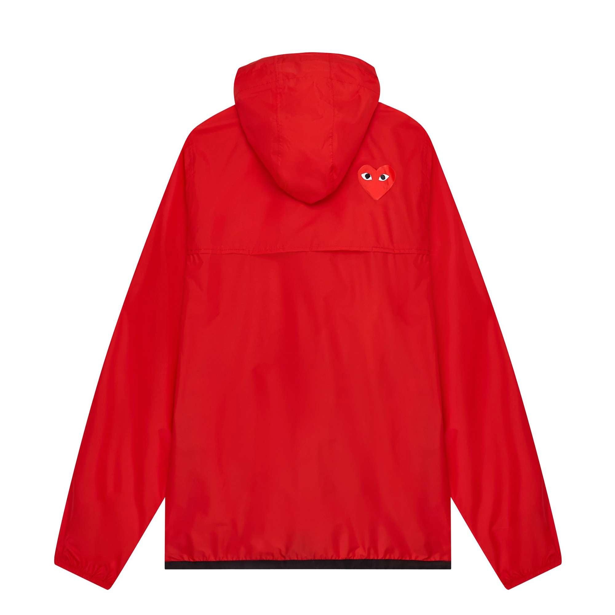 K-way Zip Jacket Red Comme des Garçons Play vista1