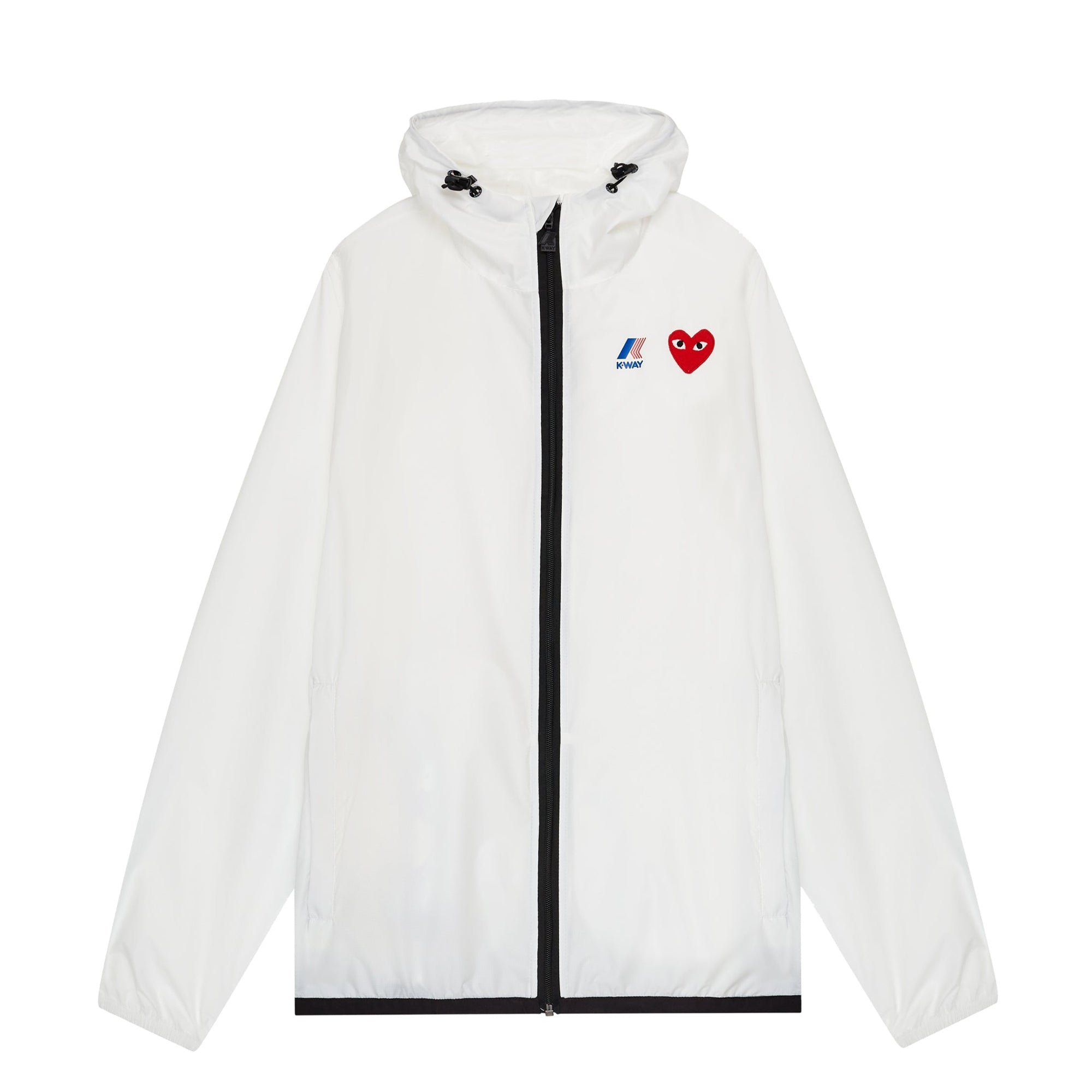 K-way Zip Jacket White Comme des Garçons Play vista0