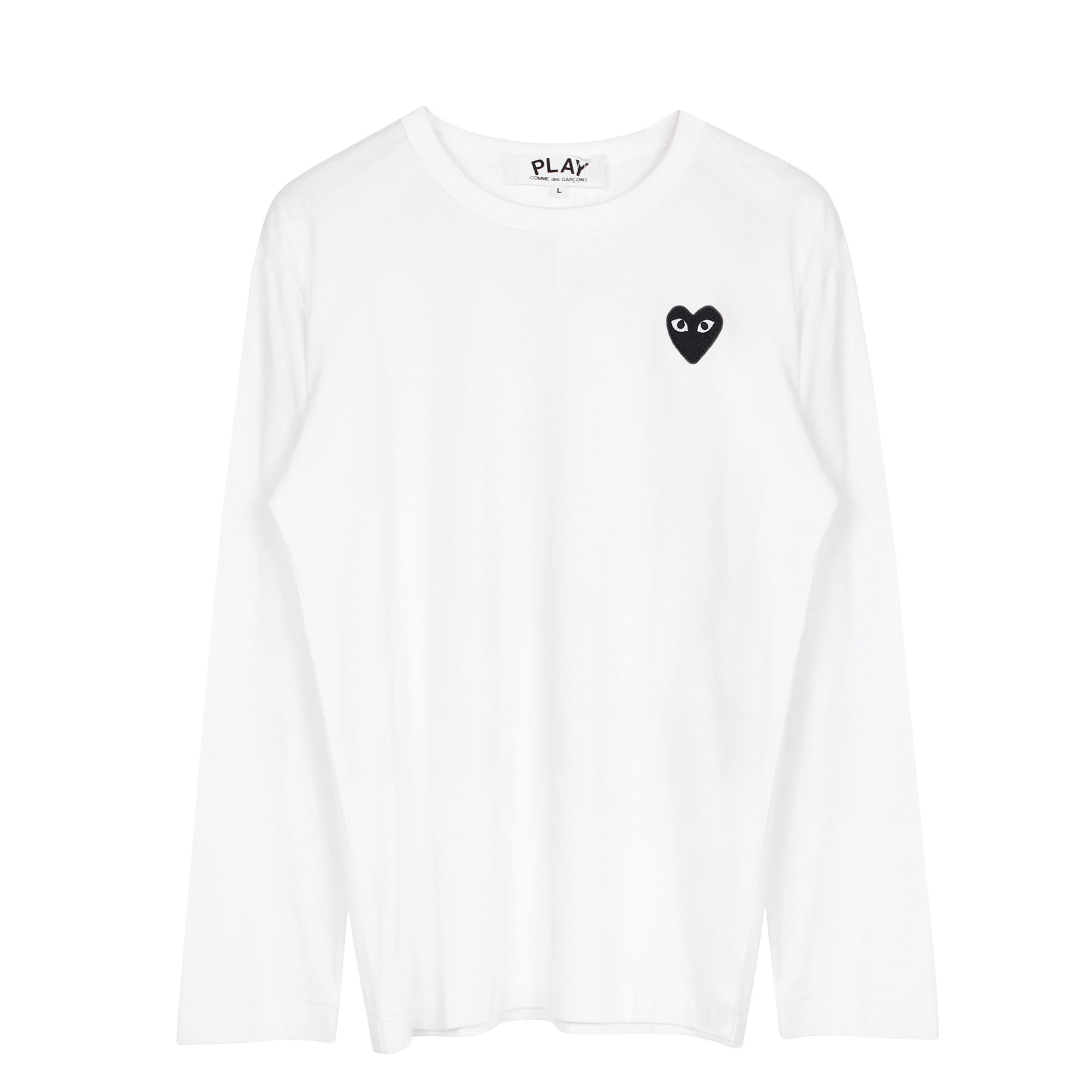 Black Heart Logo ls T-shirt White Comme des Garçons Play vista0