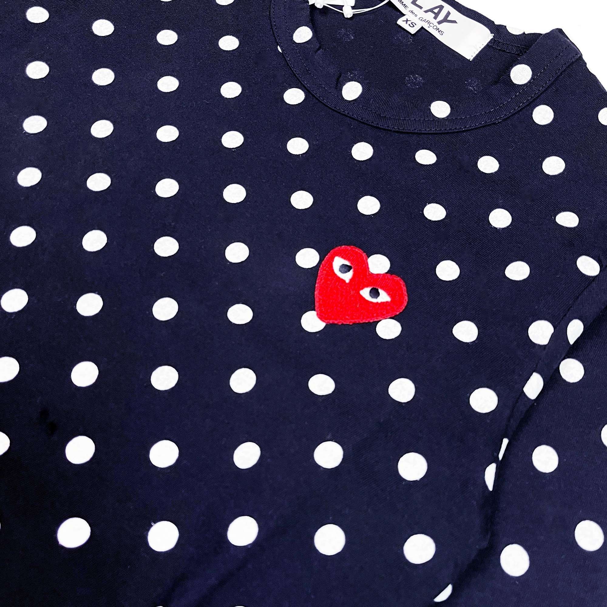 Polka Dot ls T-shirt Blue Comme des Garçons Play vista2