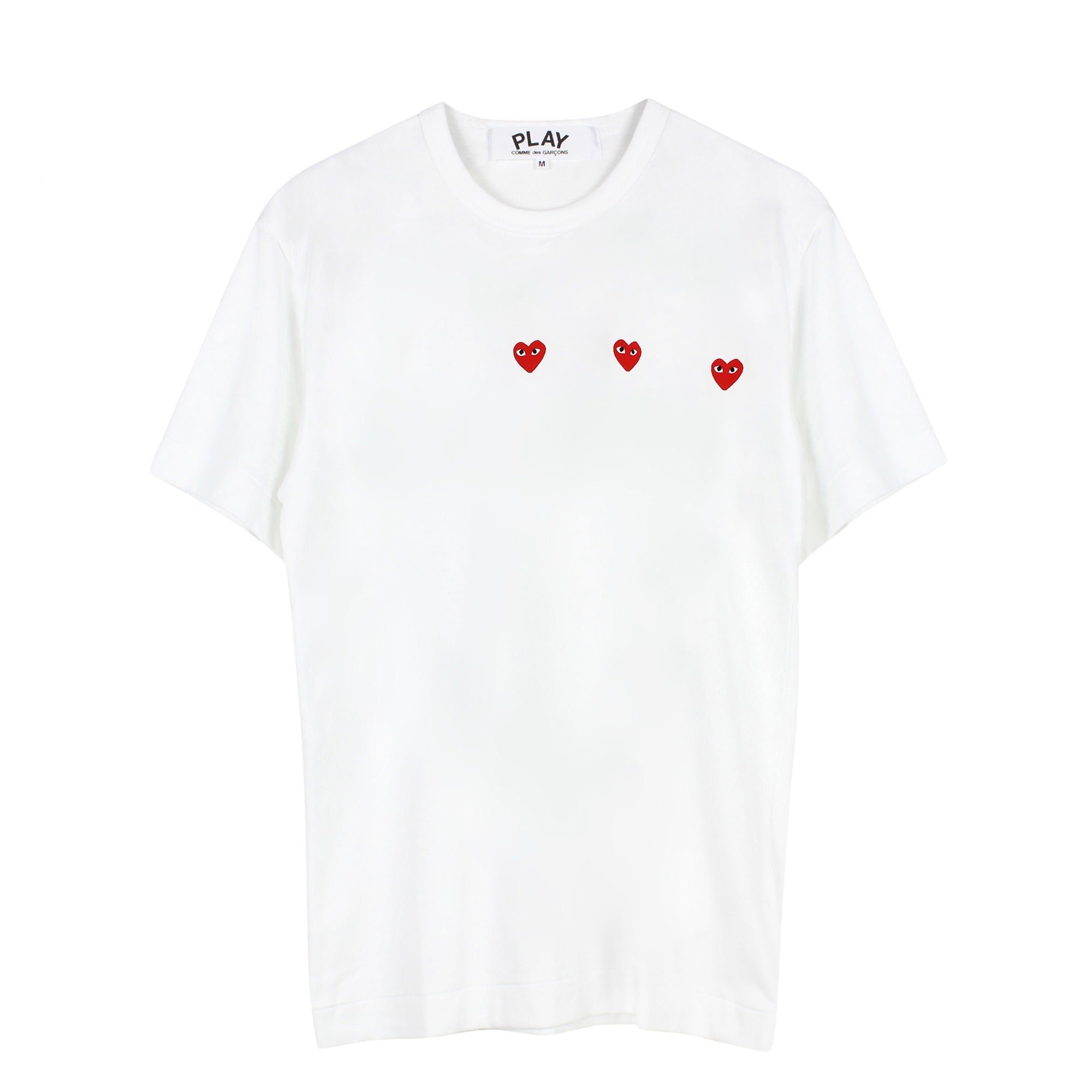 Triple Heart-print T-shirt White Comme des Garçons Play vista0