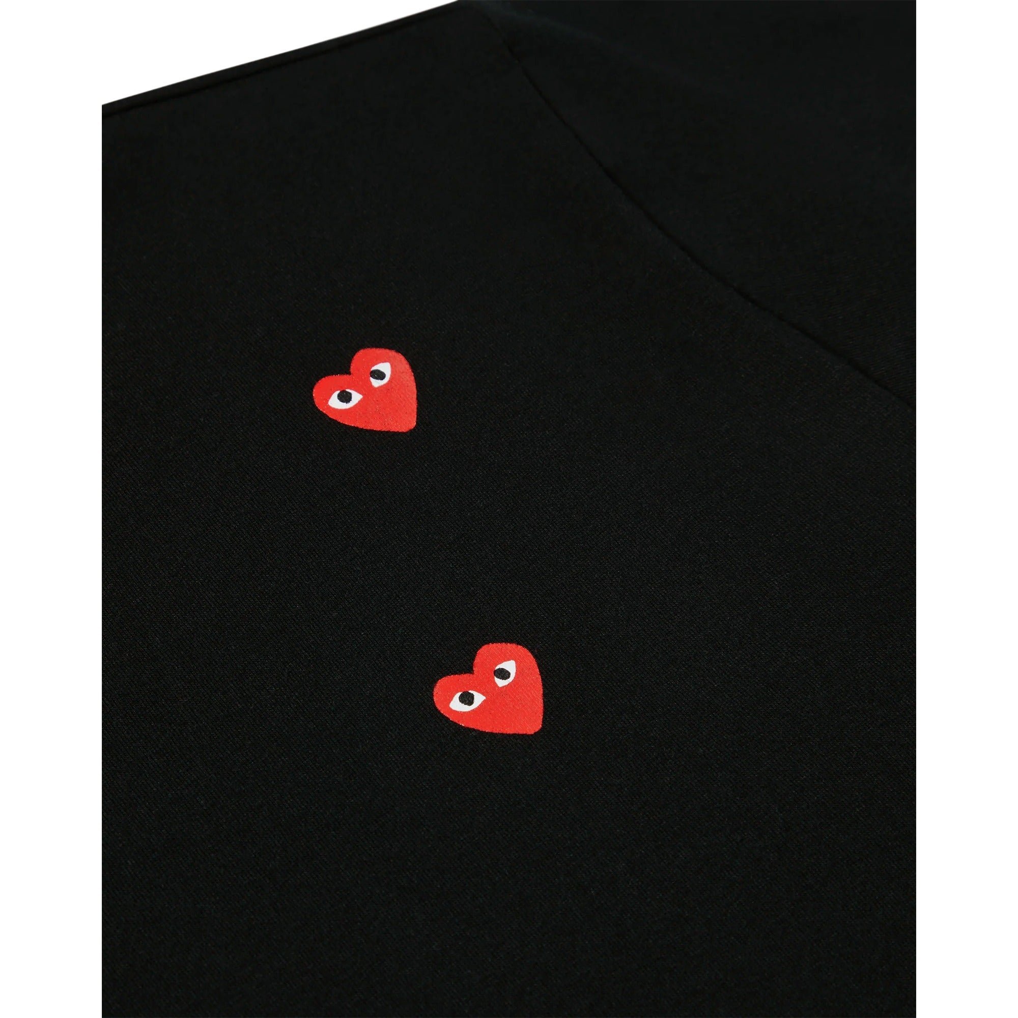 Multi Red Heart Logo T-shirt Black Comme des Garçons Play vista2