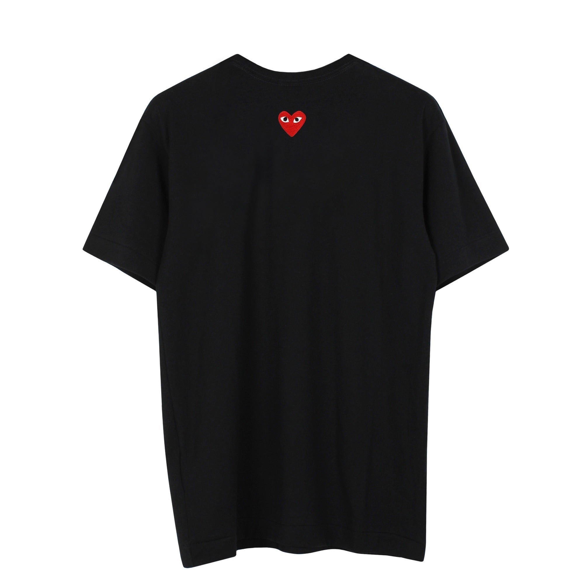 Reverse Red Heart T-shirt Black Comme des Garçons Play vista0