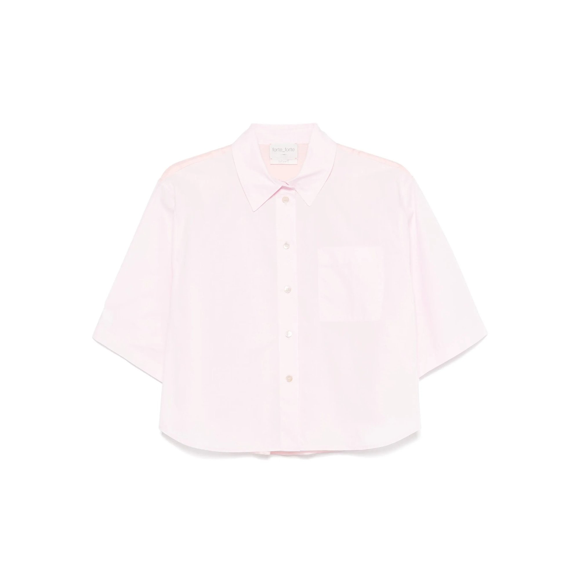 Bci Cotton Popline Half Sleeve Shirt Satin Details Forte_Forte  vista0