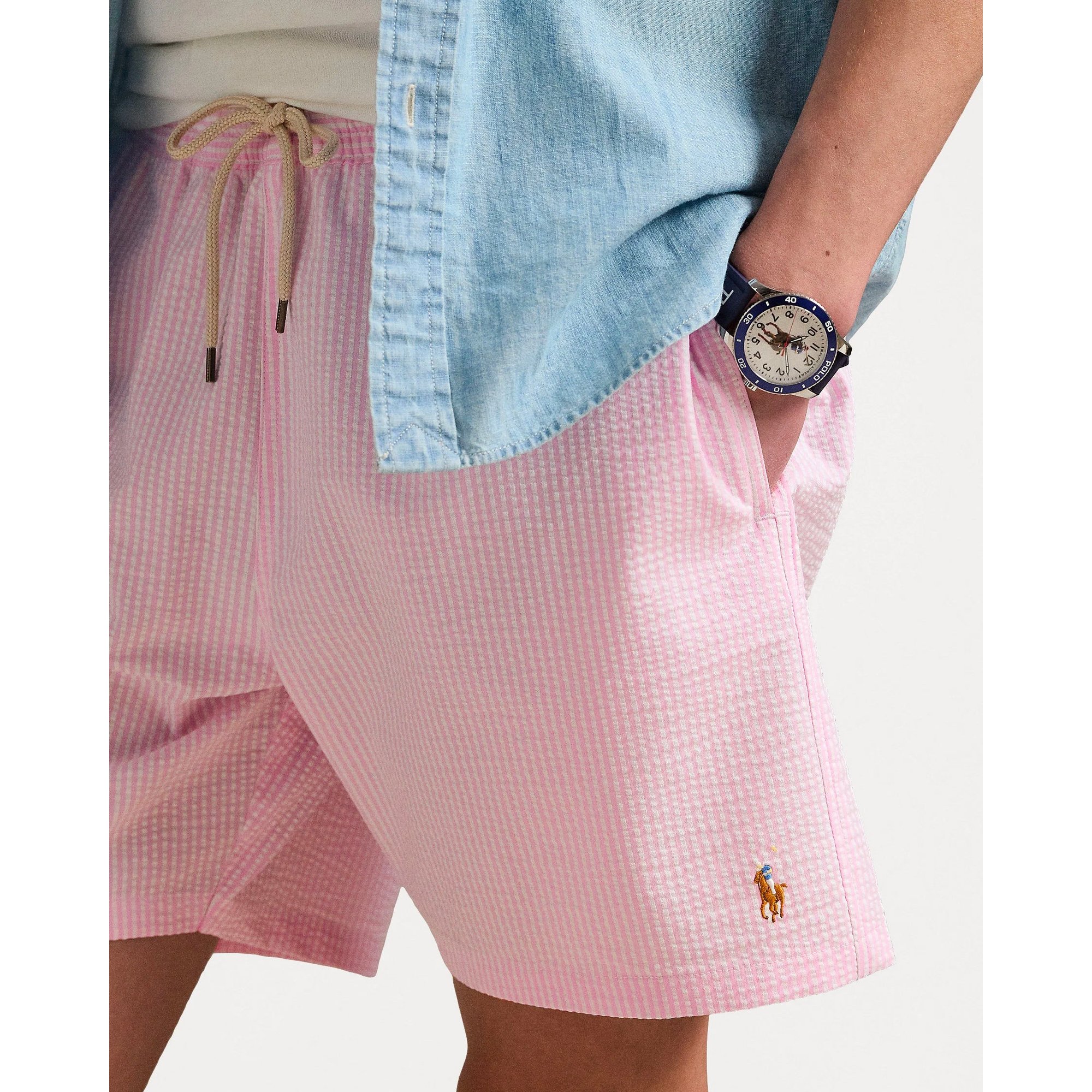 Costume Seersucker Traveler Mid Rosa Polo Ralph Lauren vista1