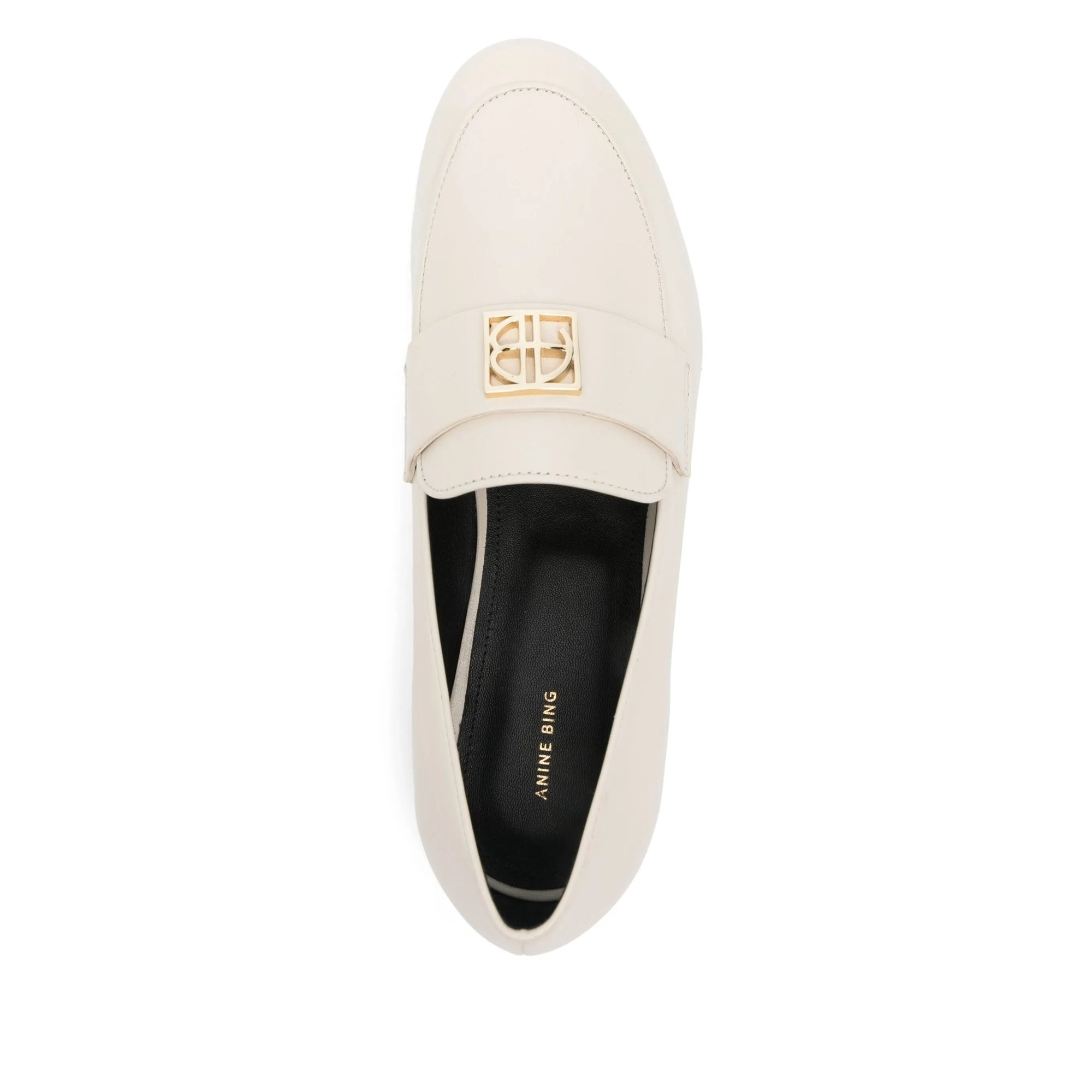 Corrine Loafers Bone Monogram Anine Bing vista3