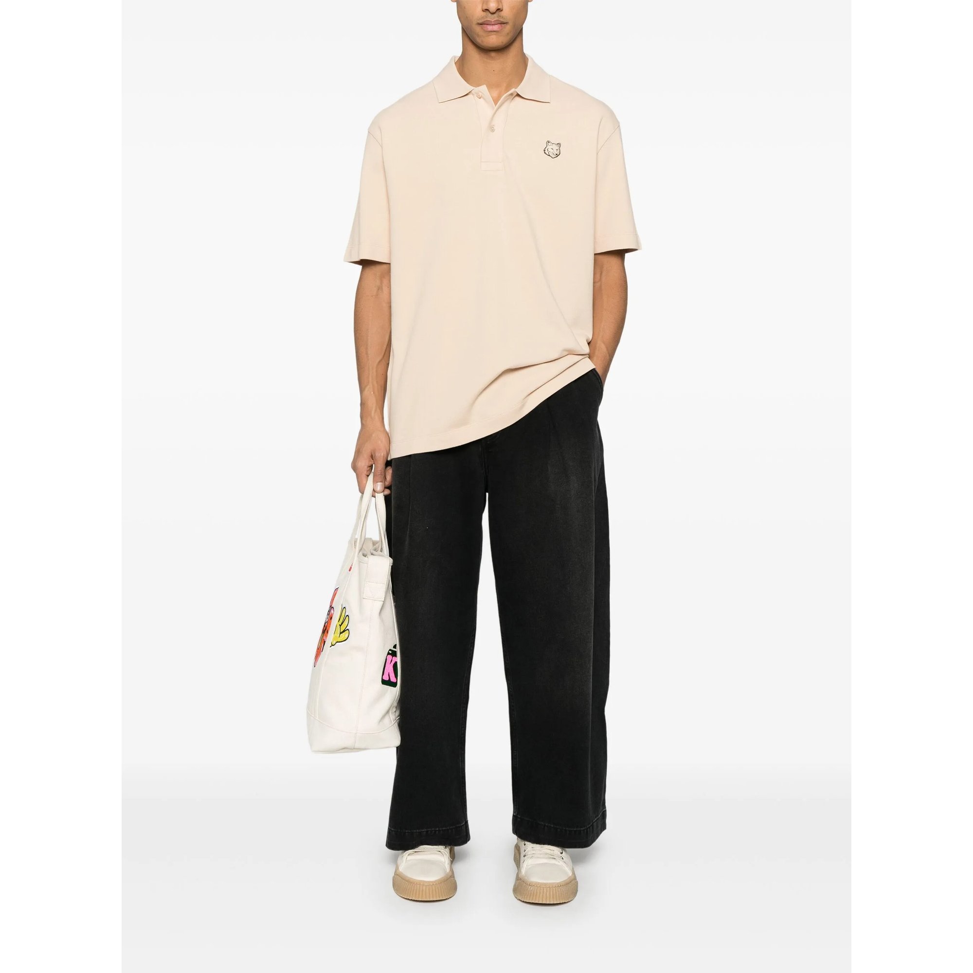 Bold Fox Head Patch Comfort Polo Maison Kitsuné vista1