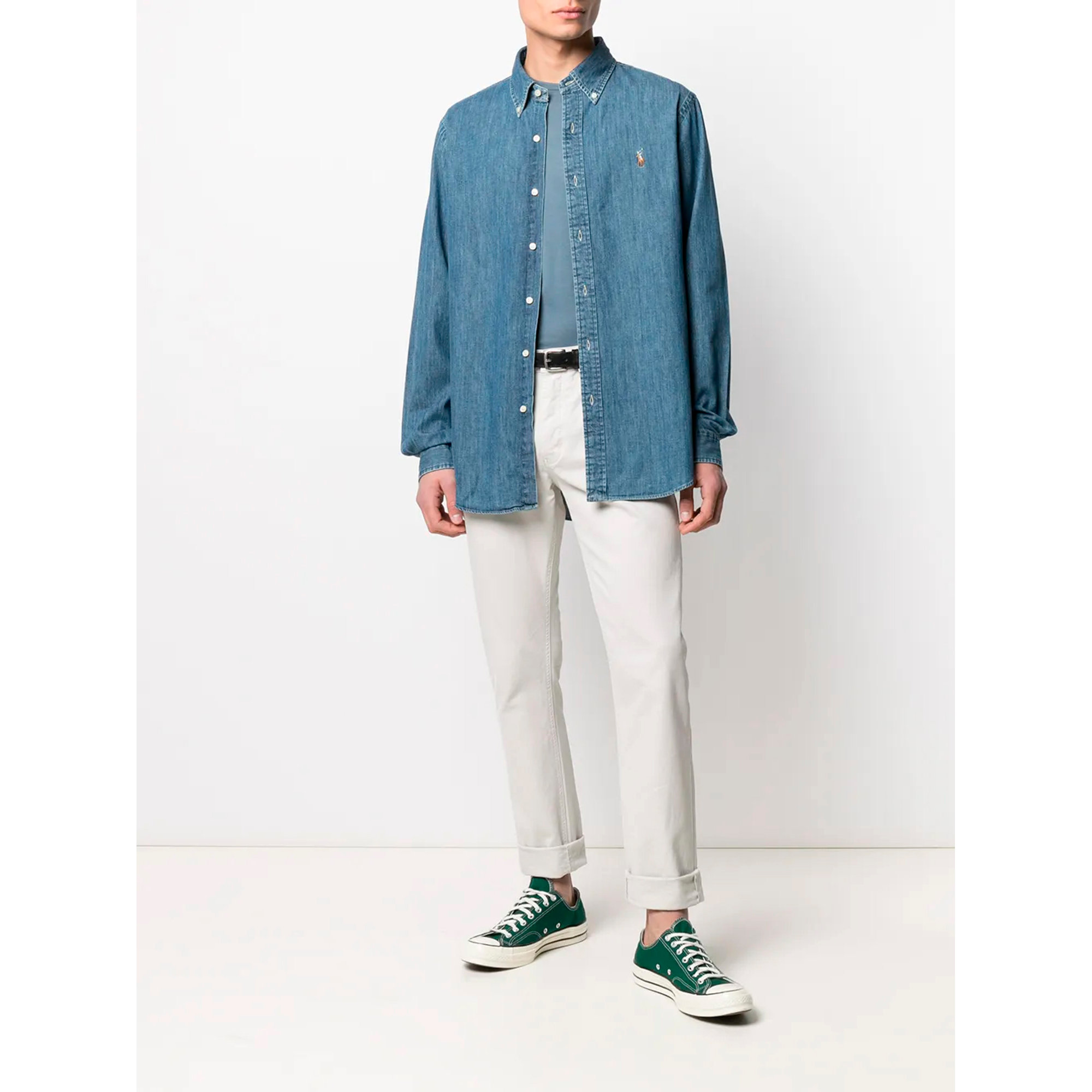 Custom Fit Denim Shirt 710792043001 Polo Ralph Lauren vista1