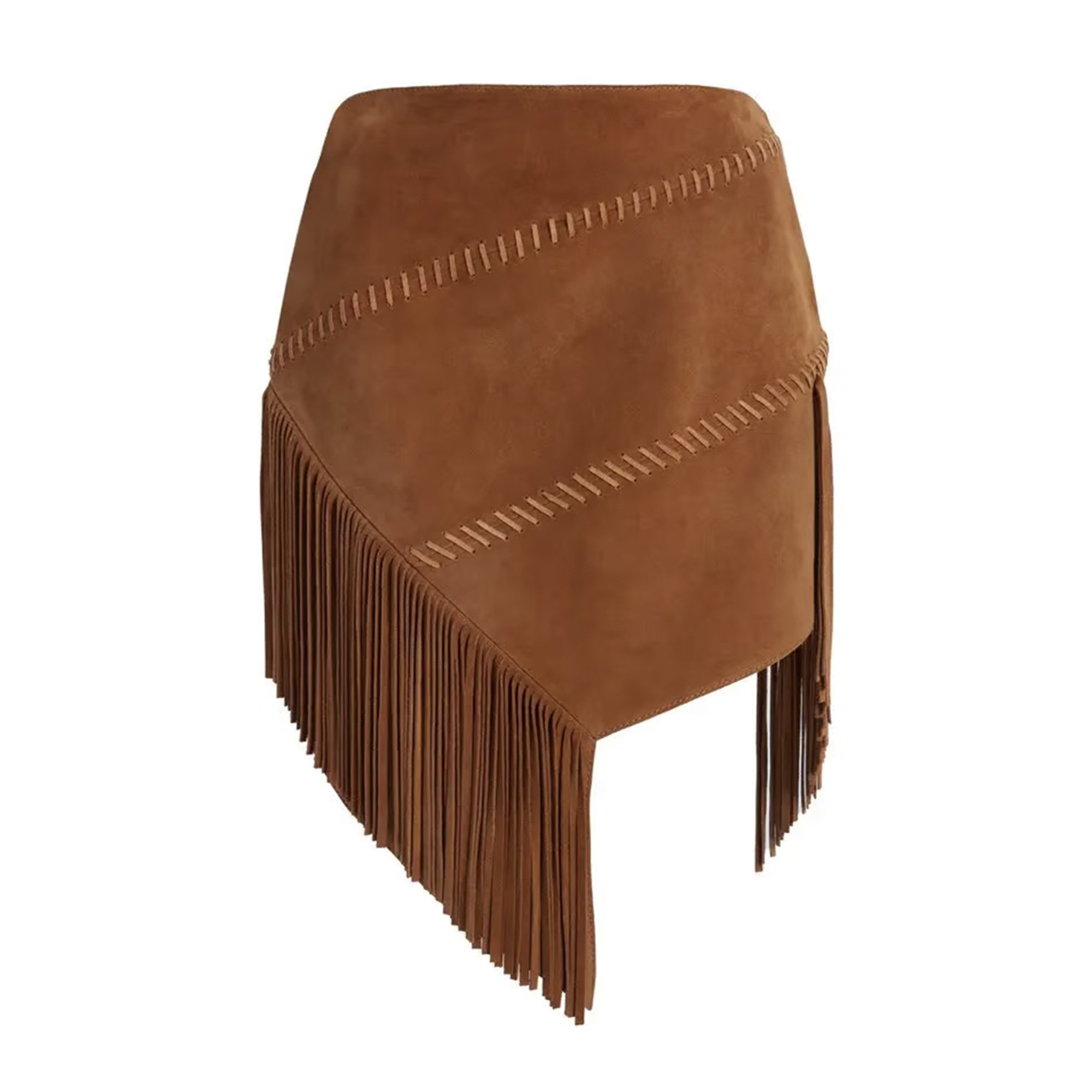 Suede Asymmetric Fringed Skirt Copj91f6036 Coperni vista0