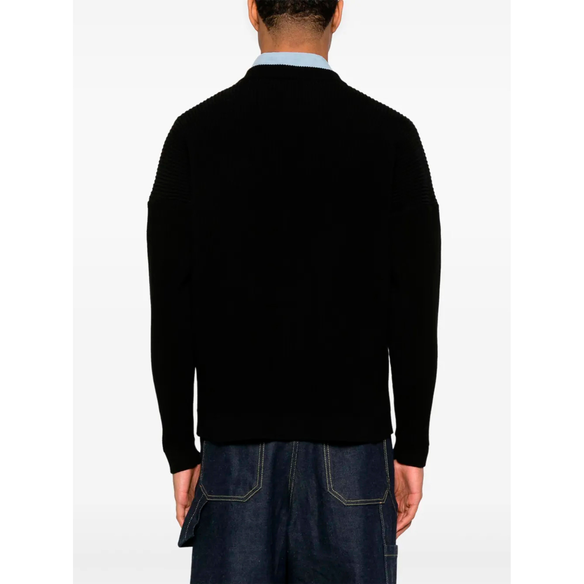 Handwriting Comfort Ribbed Cardigan Om00505kt1126 Maison Kitsuné vista3
