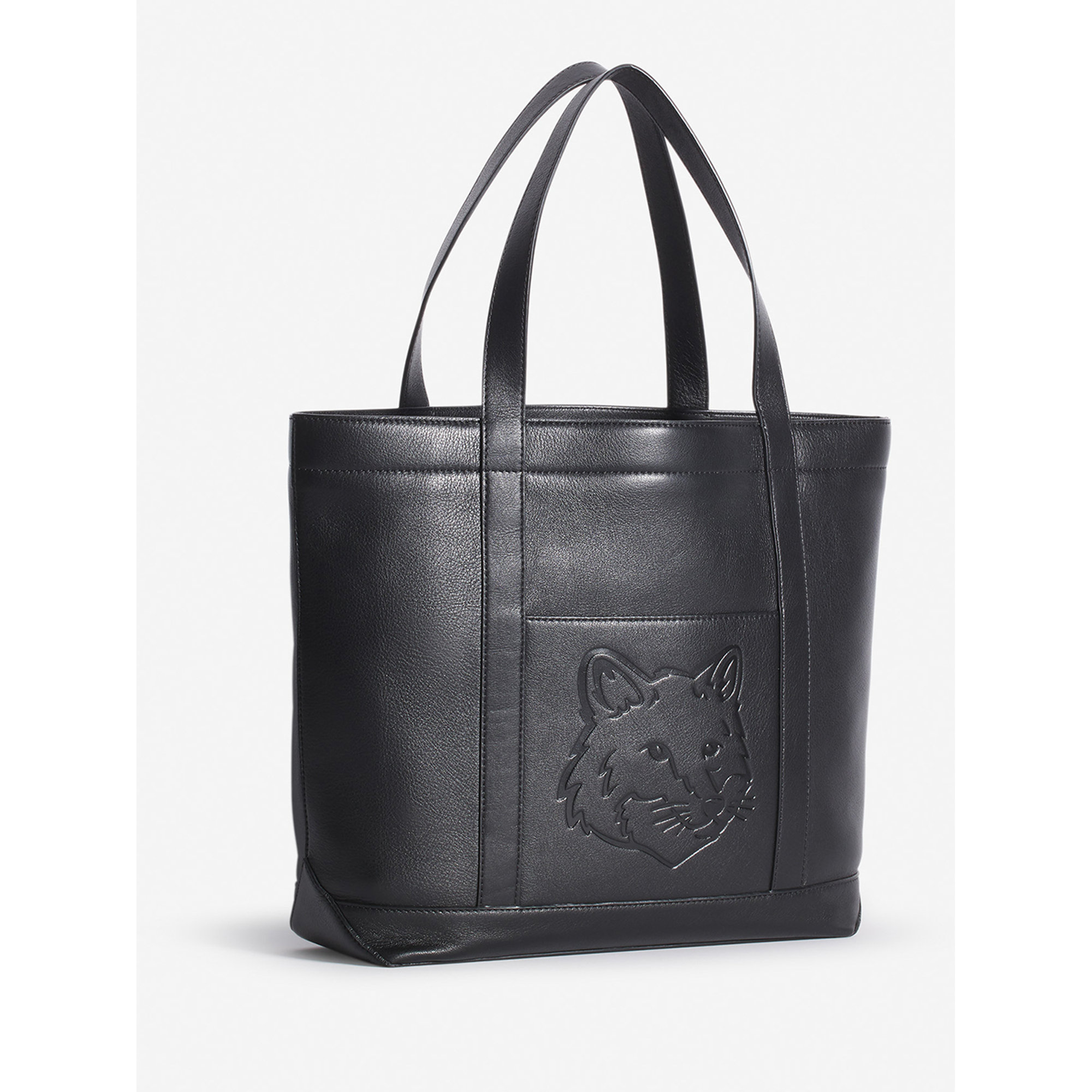 Fox Head Leather Medium Tote Ow05110lc0045 Maison Kitsuné vista3