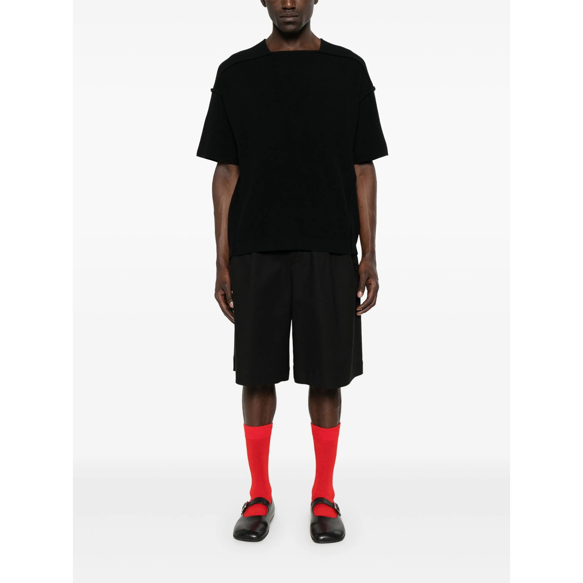 Knit Block Tee Black ENTIRE STUDIOS vista2