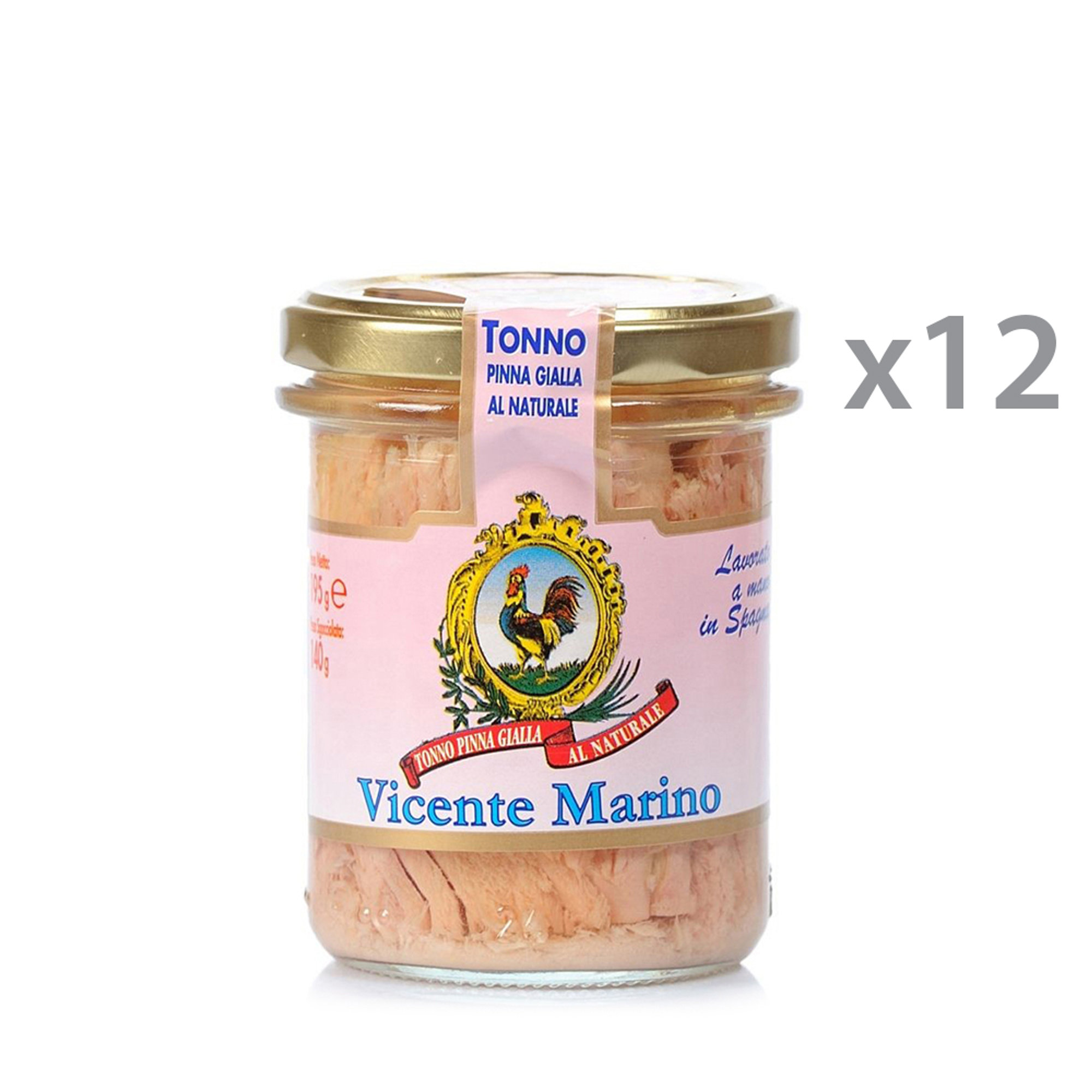 12 vasetti - Filetti Tonno Pinna Gialla al naturale 195 gr Vicente Marino vista0