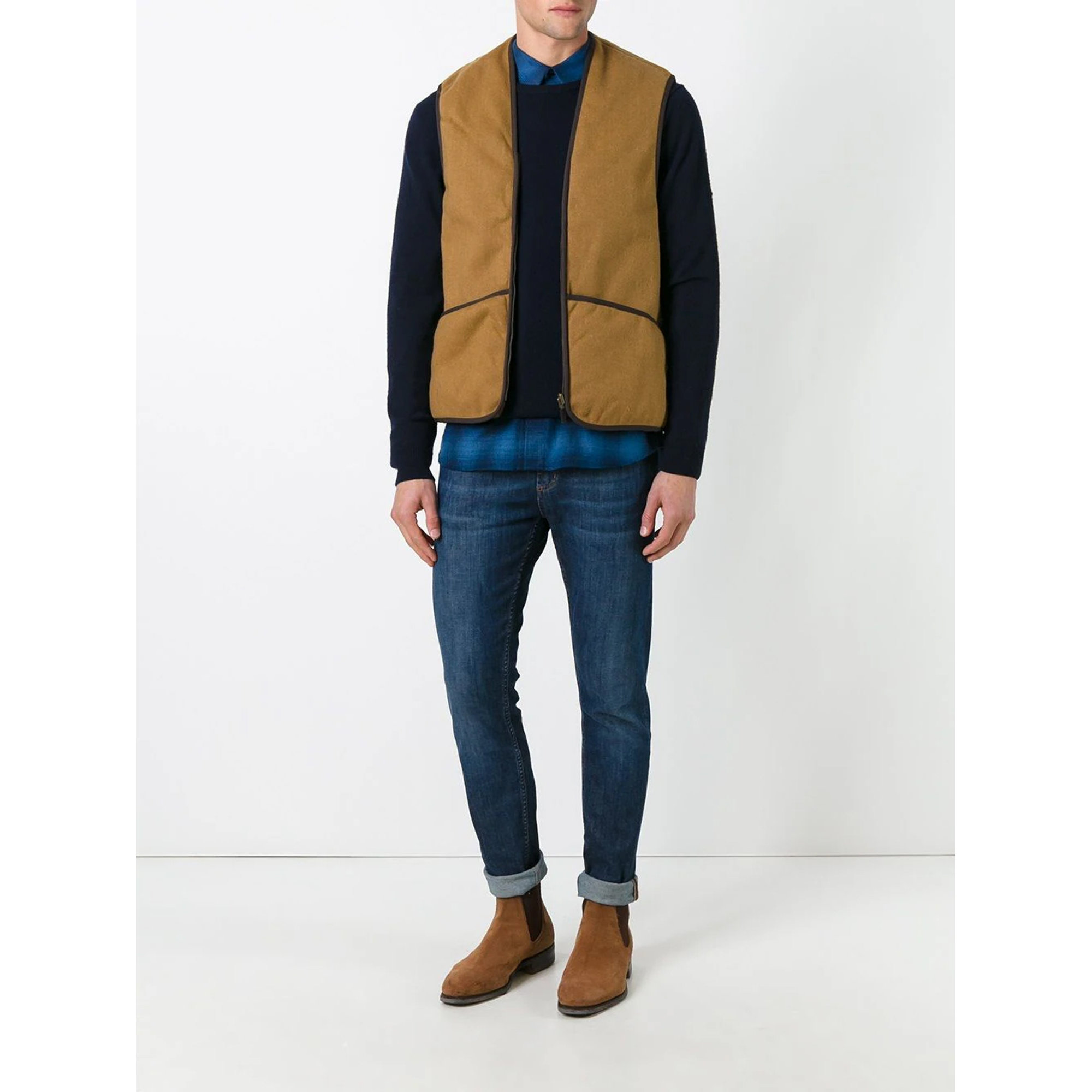 Warm Pile Waistcoat Zip Mli0004 Barbour vista1
