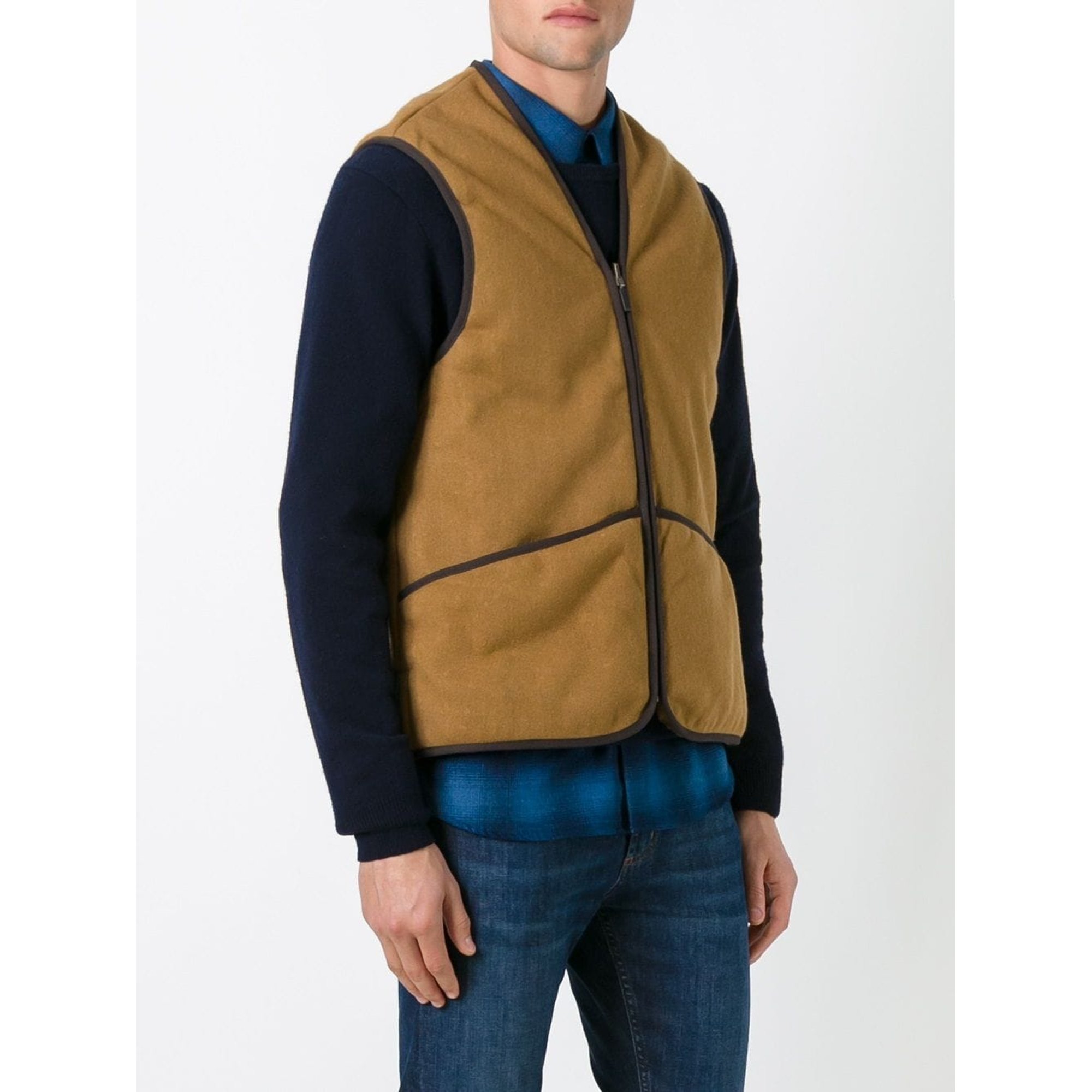 Warm Pile Waistcoat Zip Mli0004 Barbour vista2