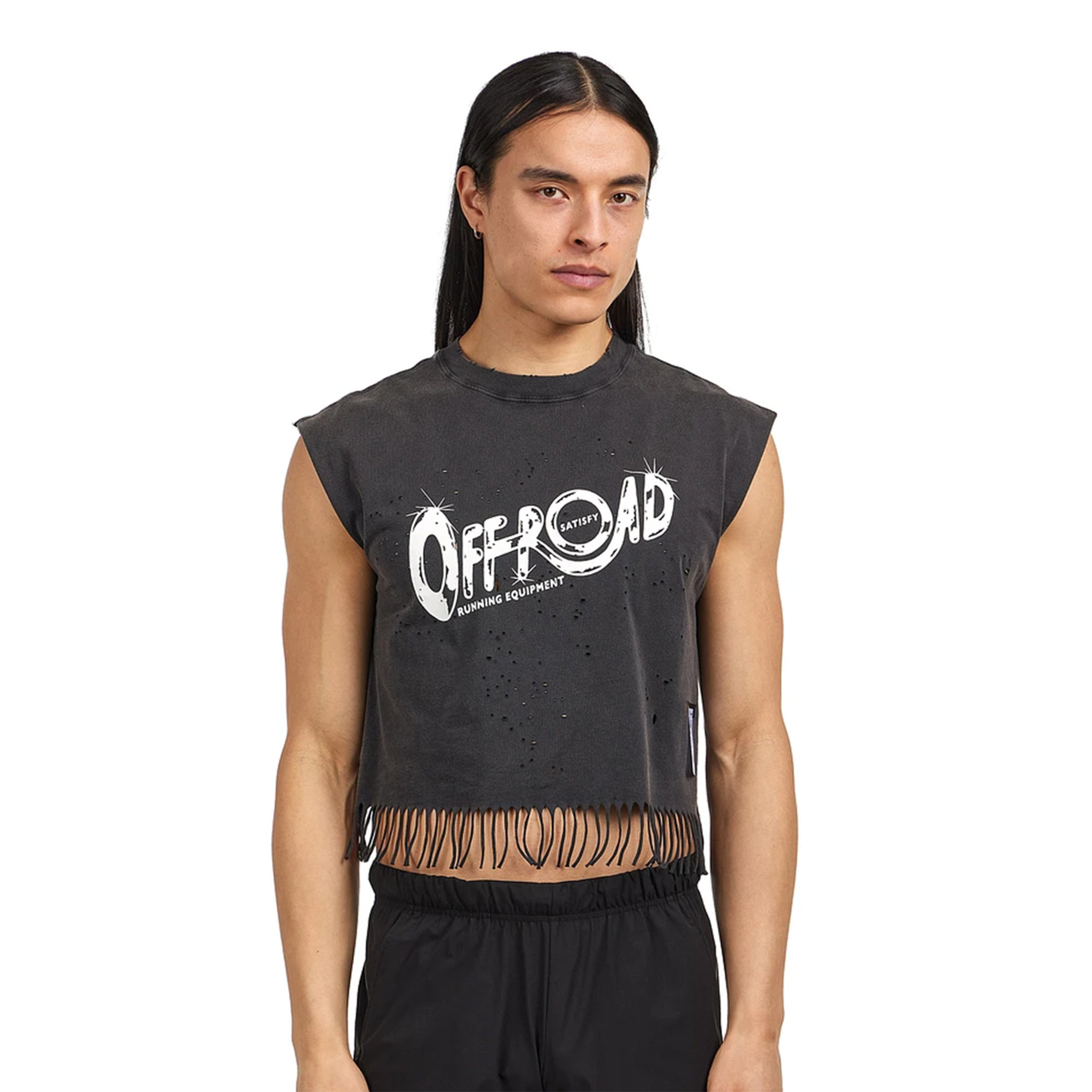Moth Tech Cropped Fringed Muscle Tee 11040.ab.of satisfy vista2