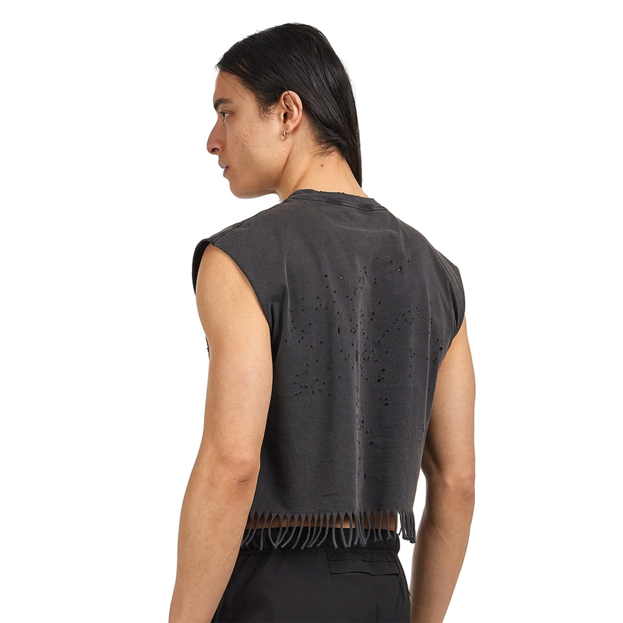 Moth Tech Cropped Fringed Muscle Tee 11040.ab.of satisfy vista3