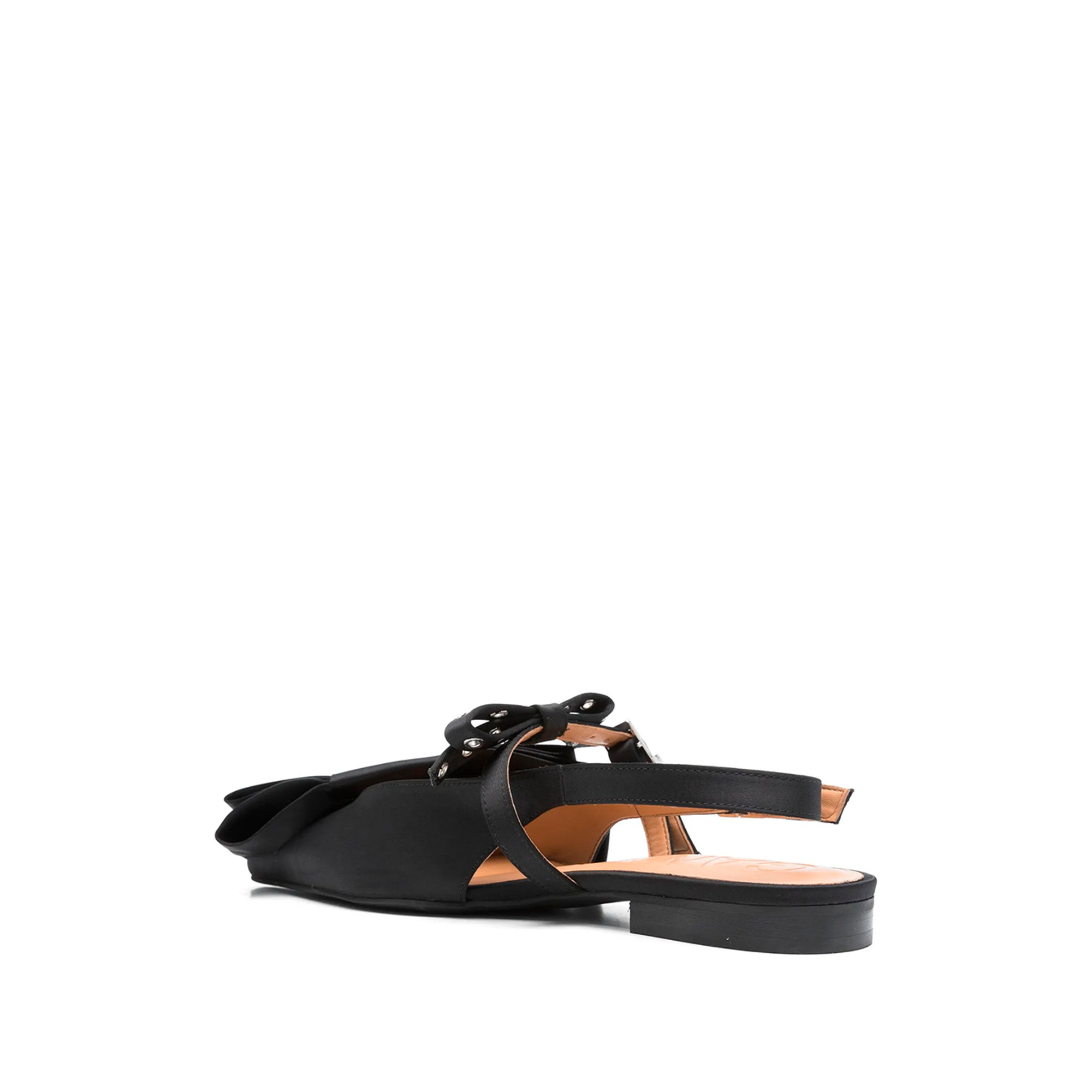 Big Bow Slingback Ballerina Satin  S2859 Ganni vista2