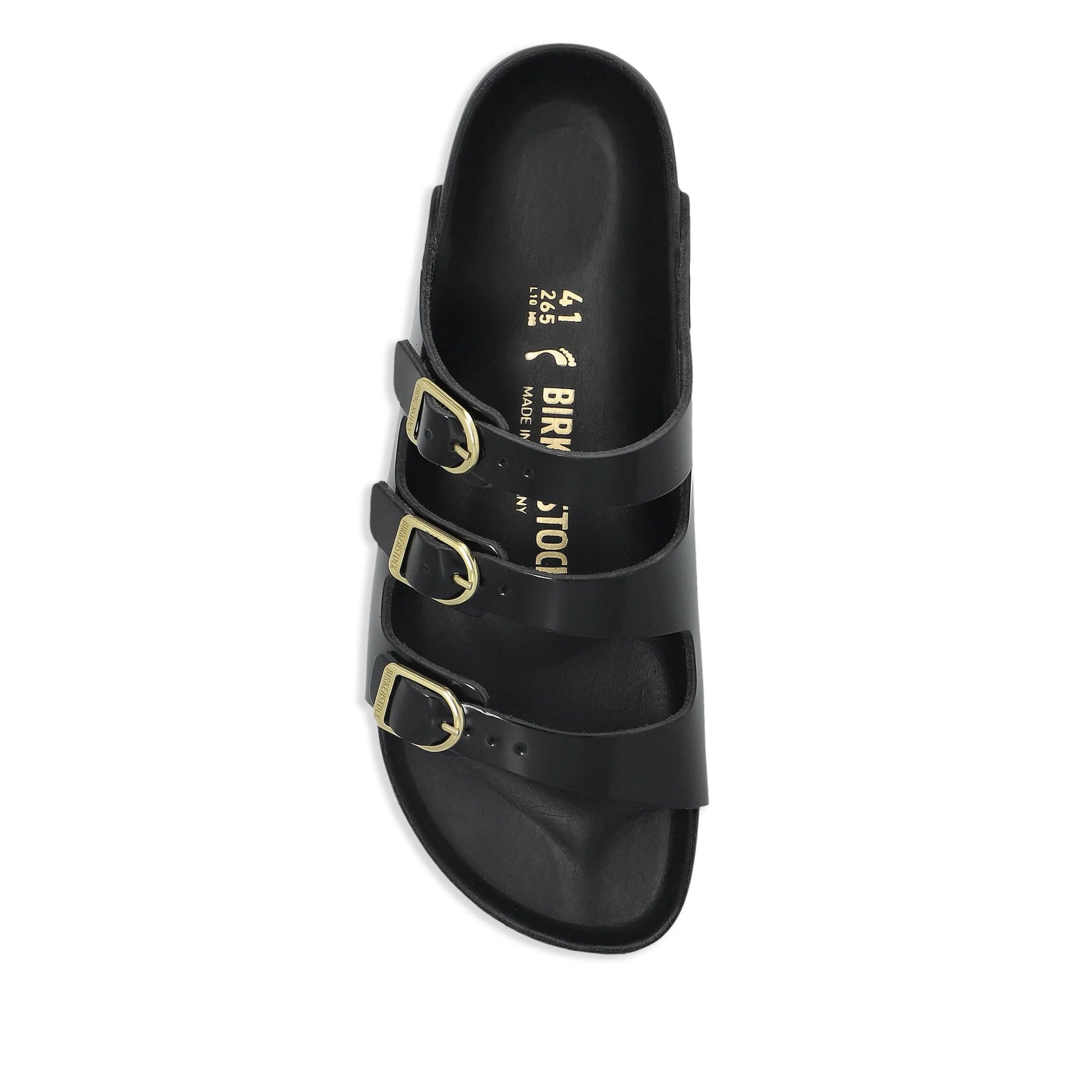 Florida Dbuckle Exquisite Shine Black, Natural Lea Birkenstock vista3
