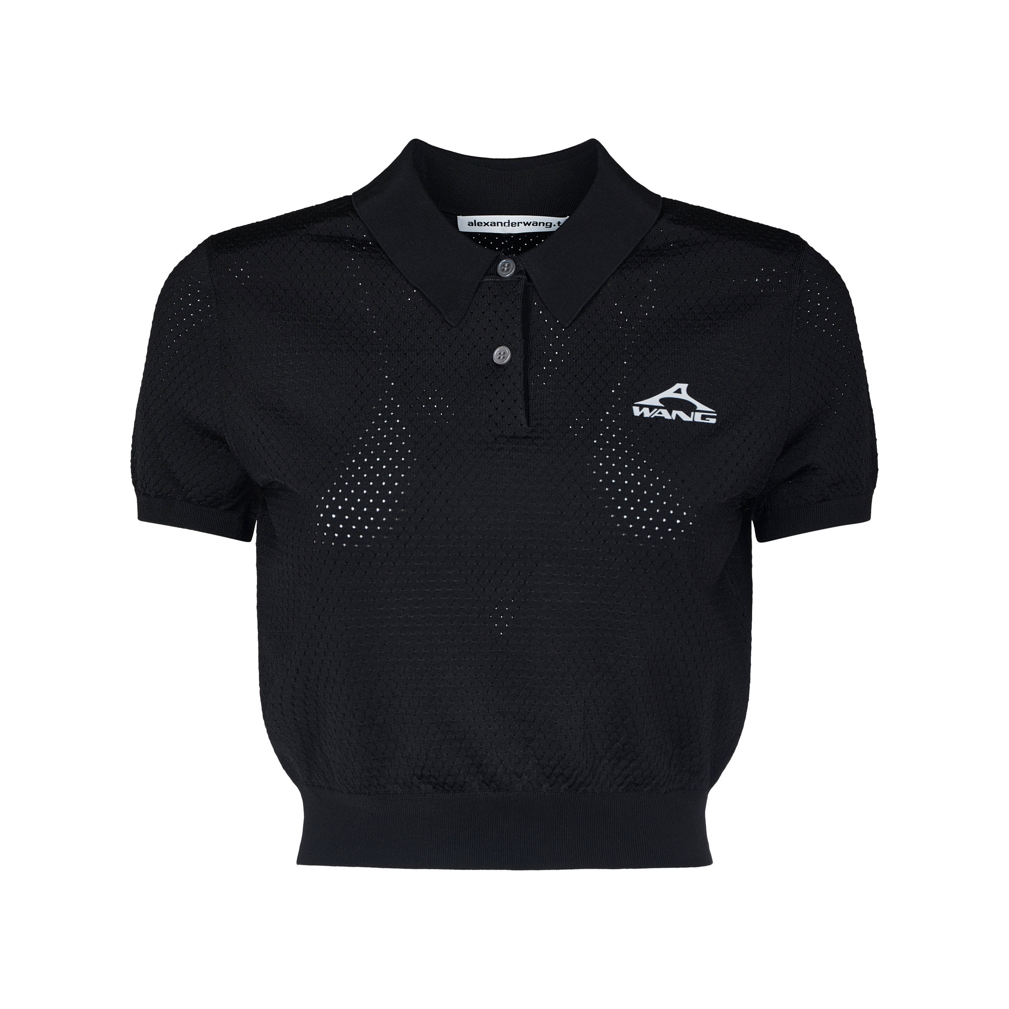 Short Sleeve Polo Tee w/ a Wang Logo Print Alexander Wang vista0