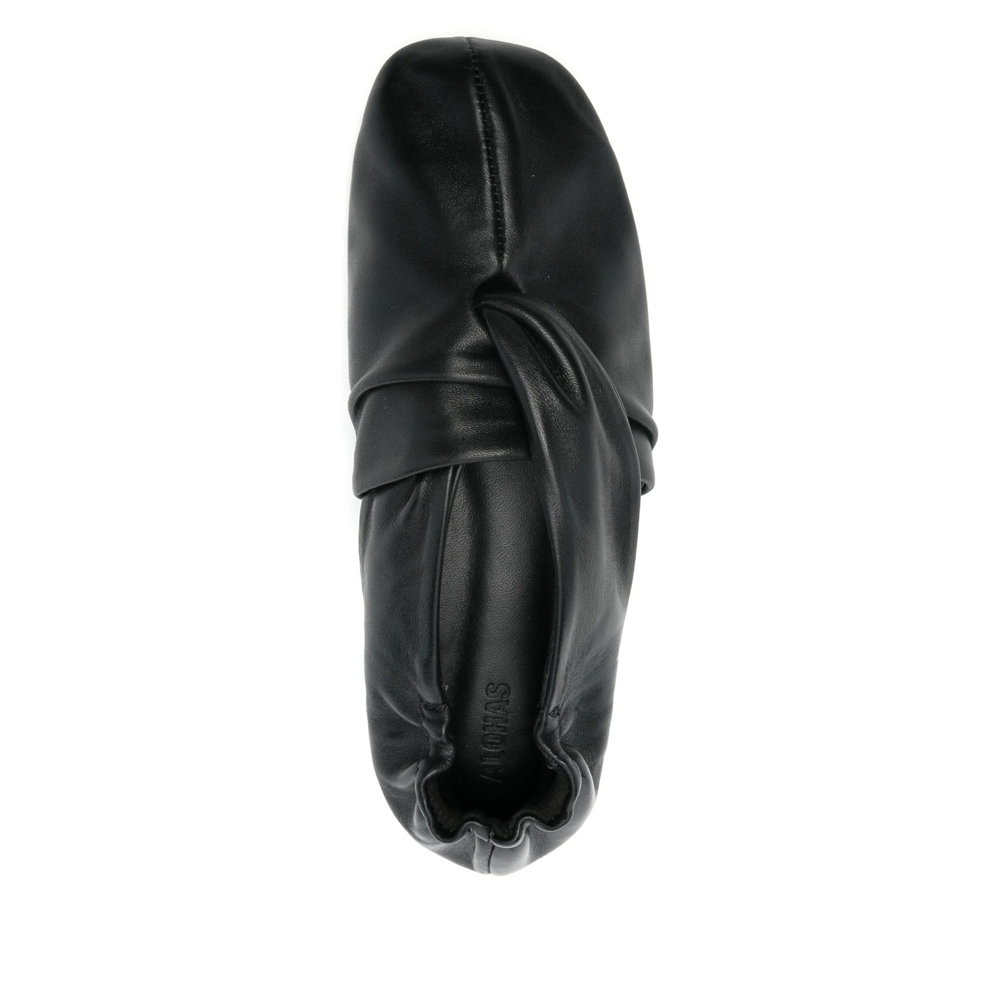 Alaula Black Leather Ballet Flats alohas vista3