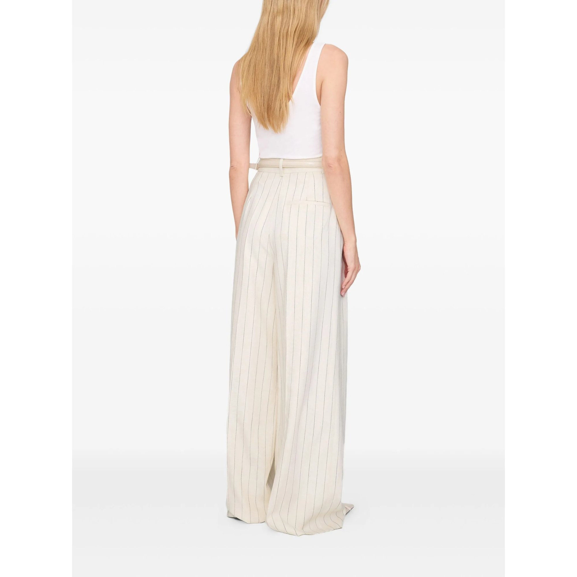 Lou Trouser - Cream And Black Stripe Anine Bing vista2