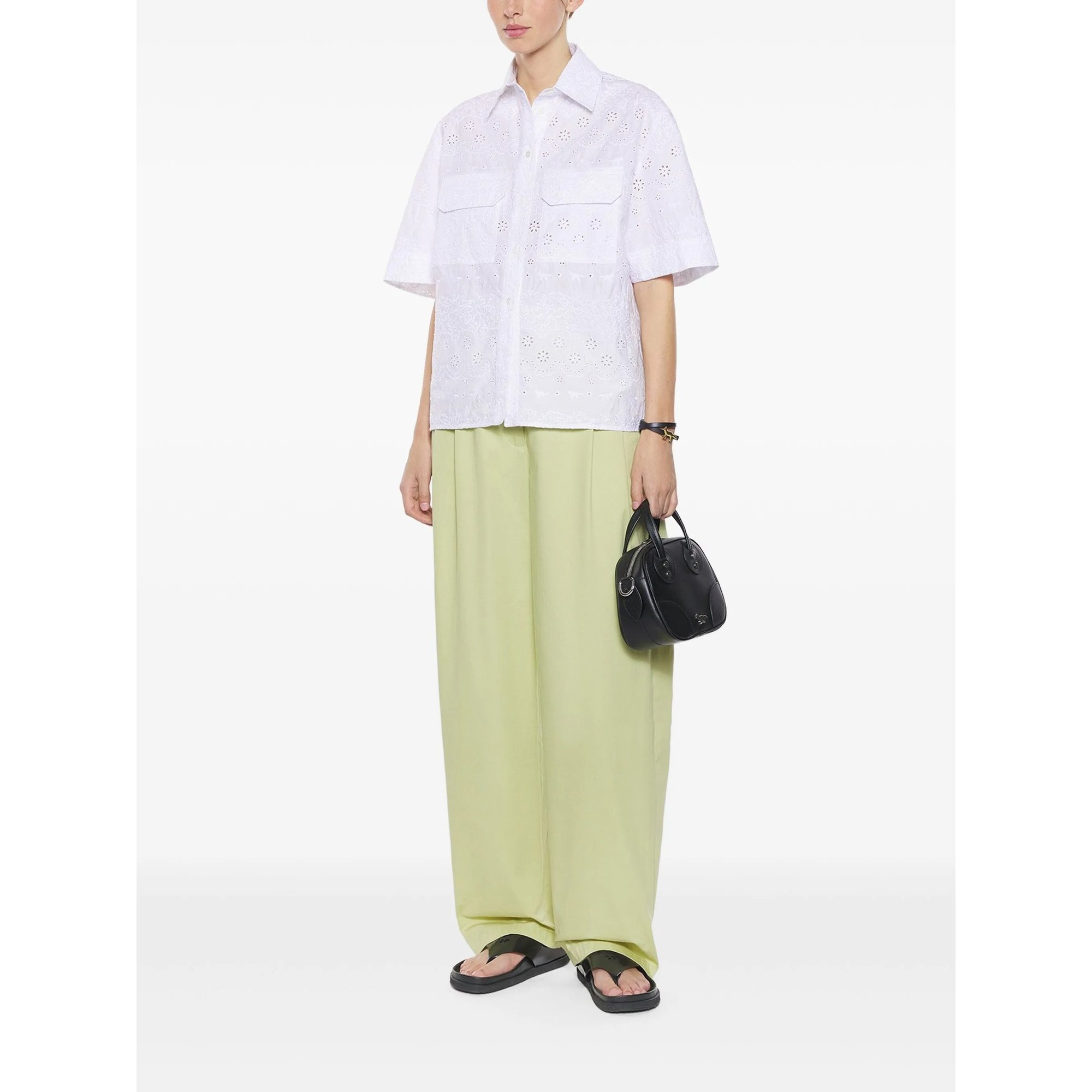 Broderie Anglaise Boxy Short Sleeve Shirt Maison Kitsuné vista1