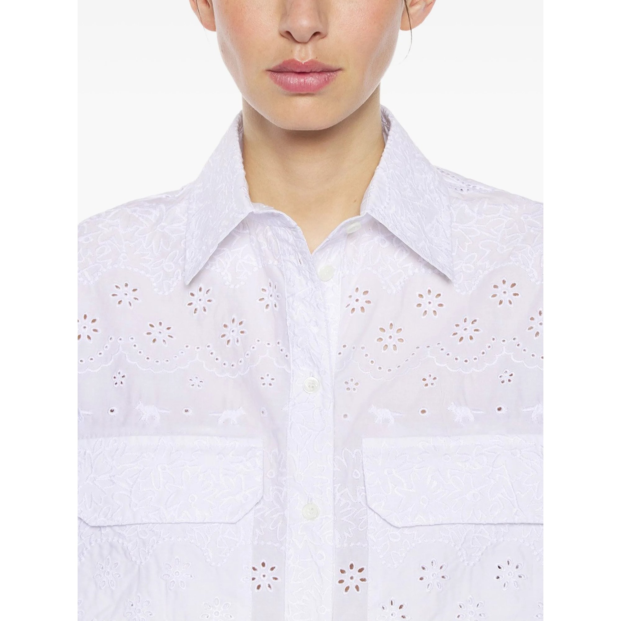 Broderie Anglaise Boxy Short Sleeve Shirt Maison Kitsuné vista3