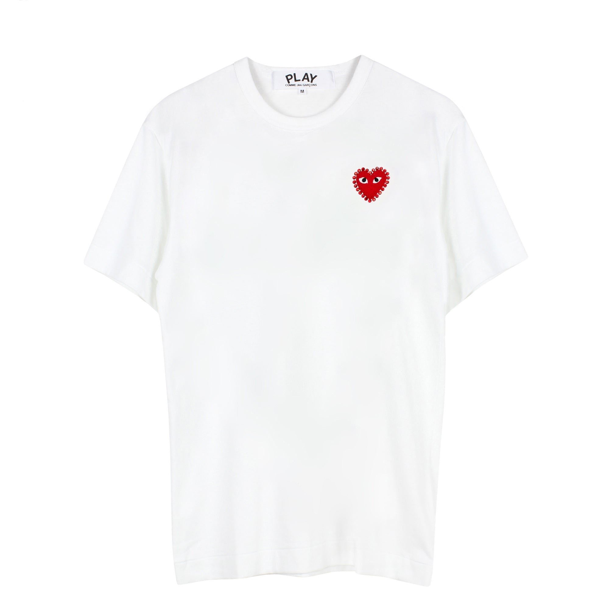Rhinestone Red Heart T-shirt Comme des Garçons Play vista0