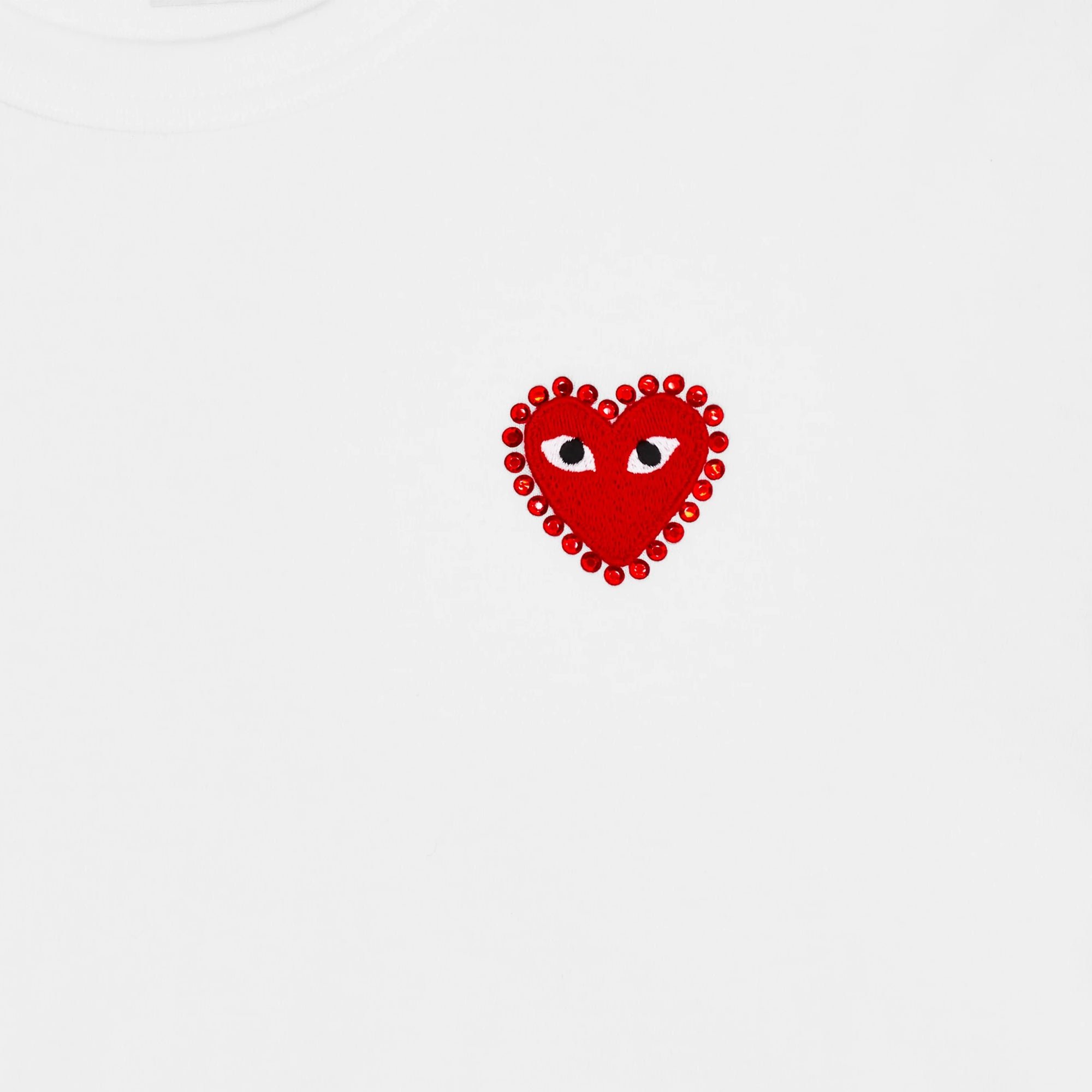 Rhinestone Red Heart T-shirt Comme des Garçons Play vista2