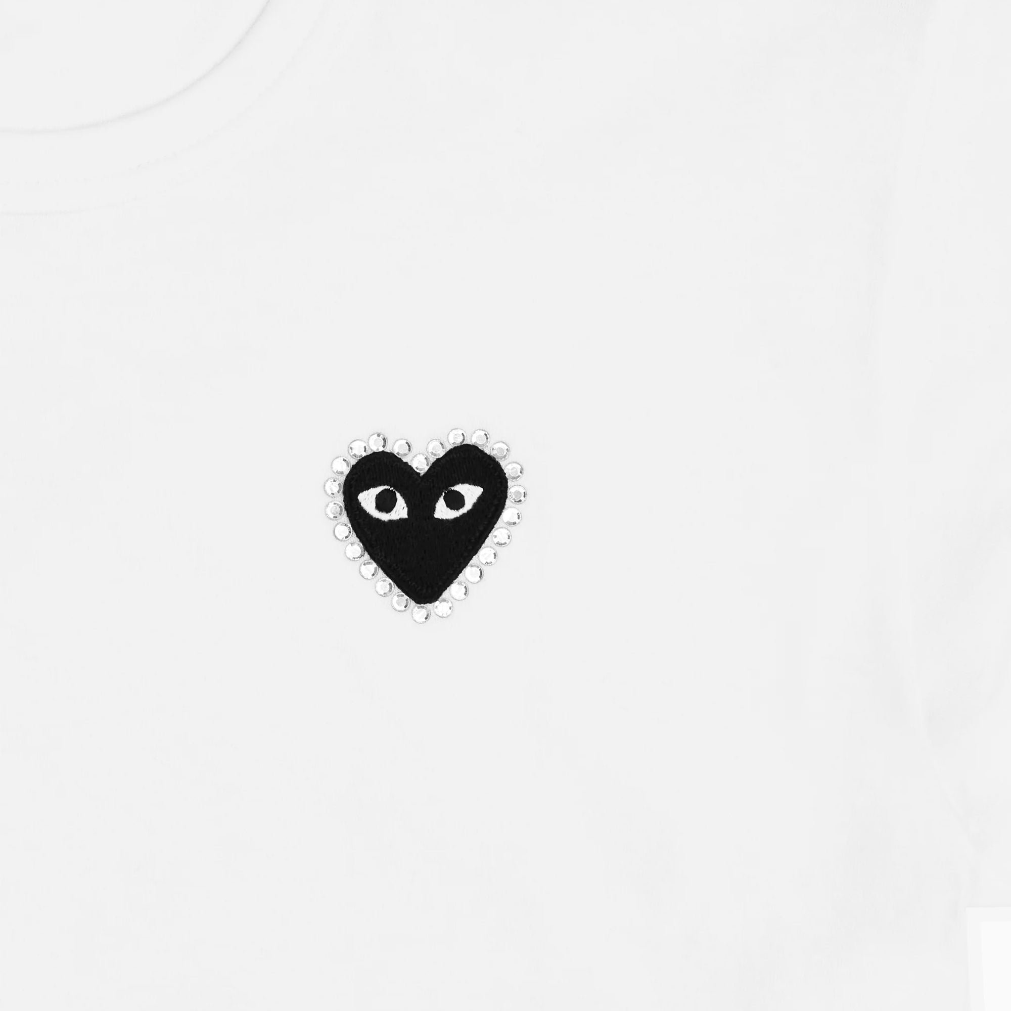 Rhinestone Black Heart T-shirt Comme des Garçons Play vista2