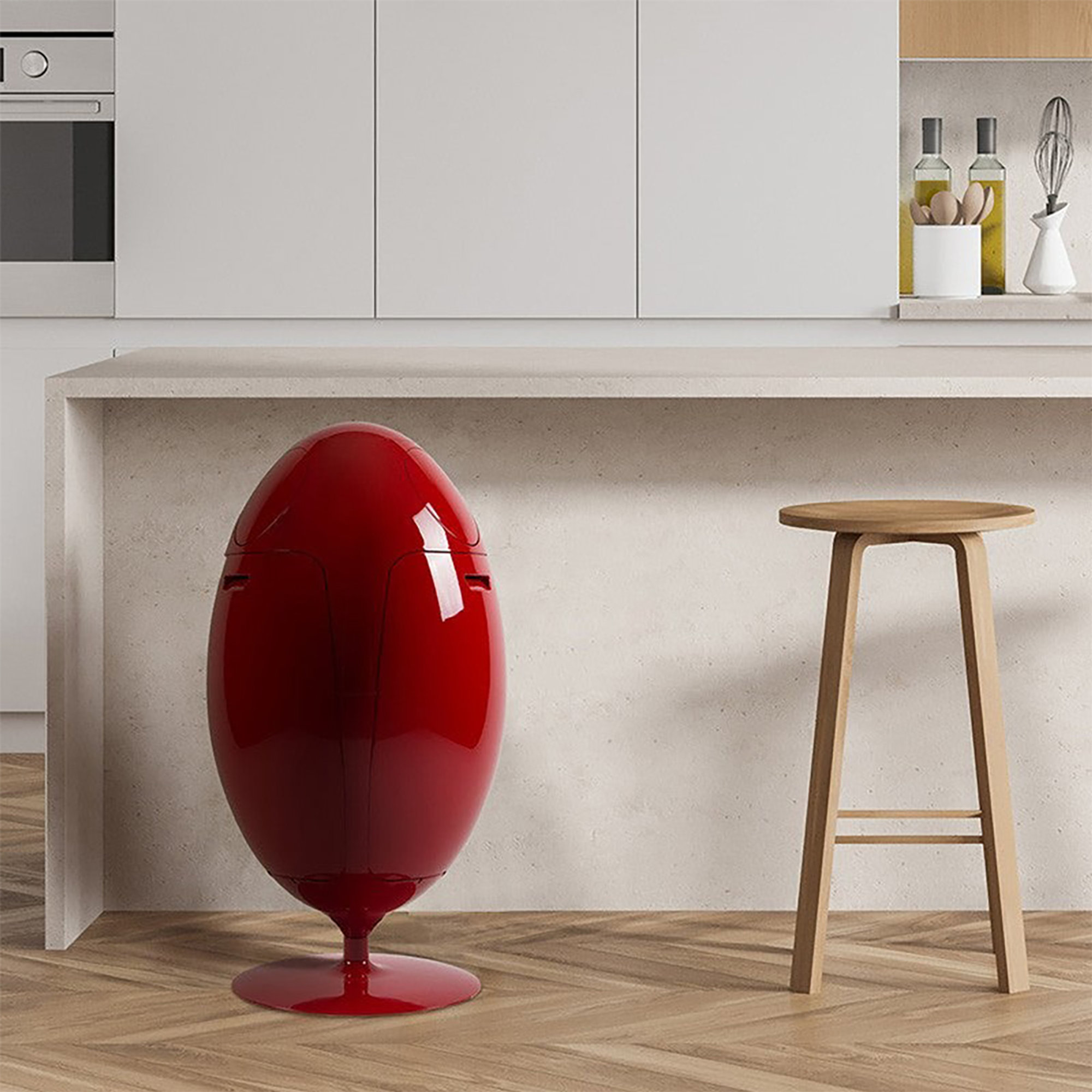 Cestino Ovetto Galà, rosso Soldidesign vista4