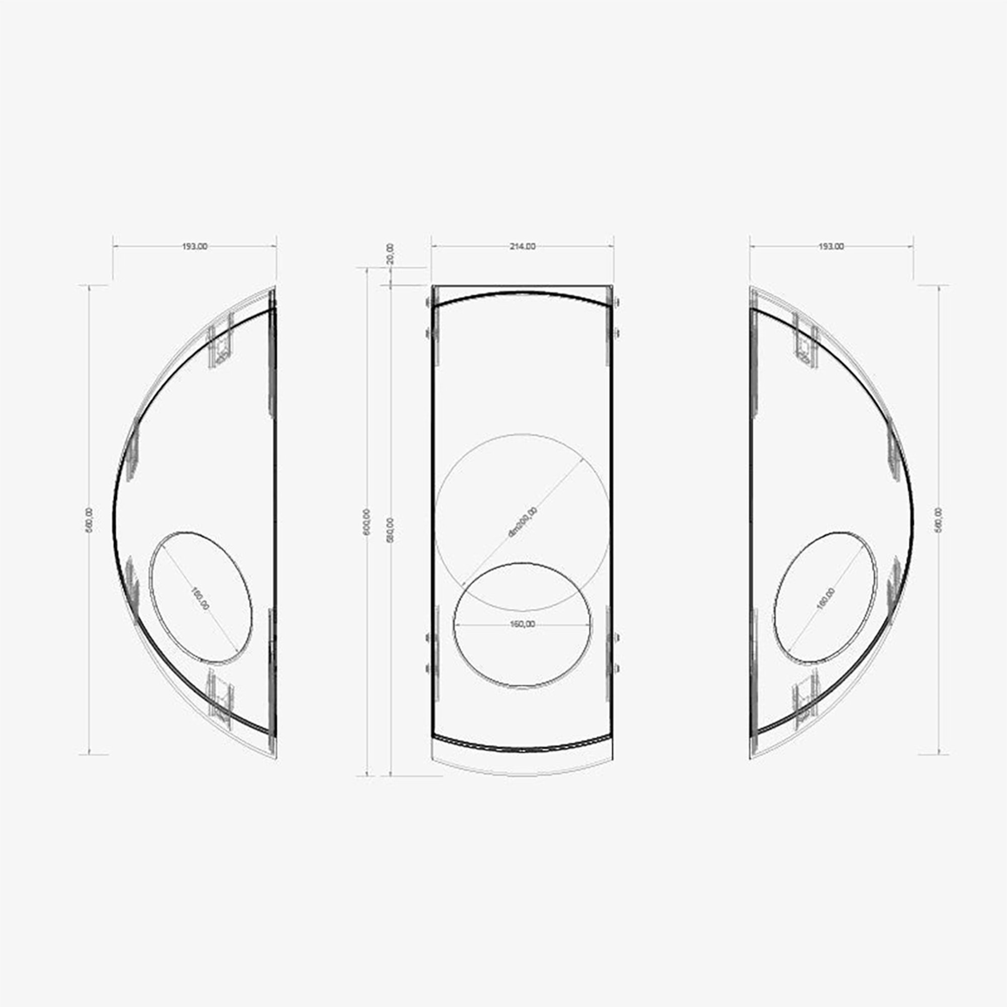 Cestino Sfera ABS, nero Soldidesign vista4