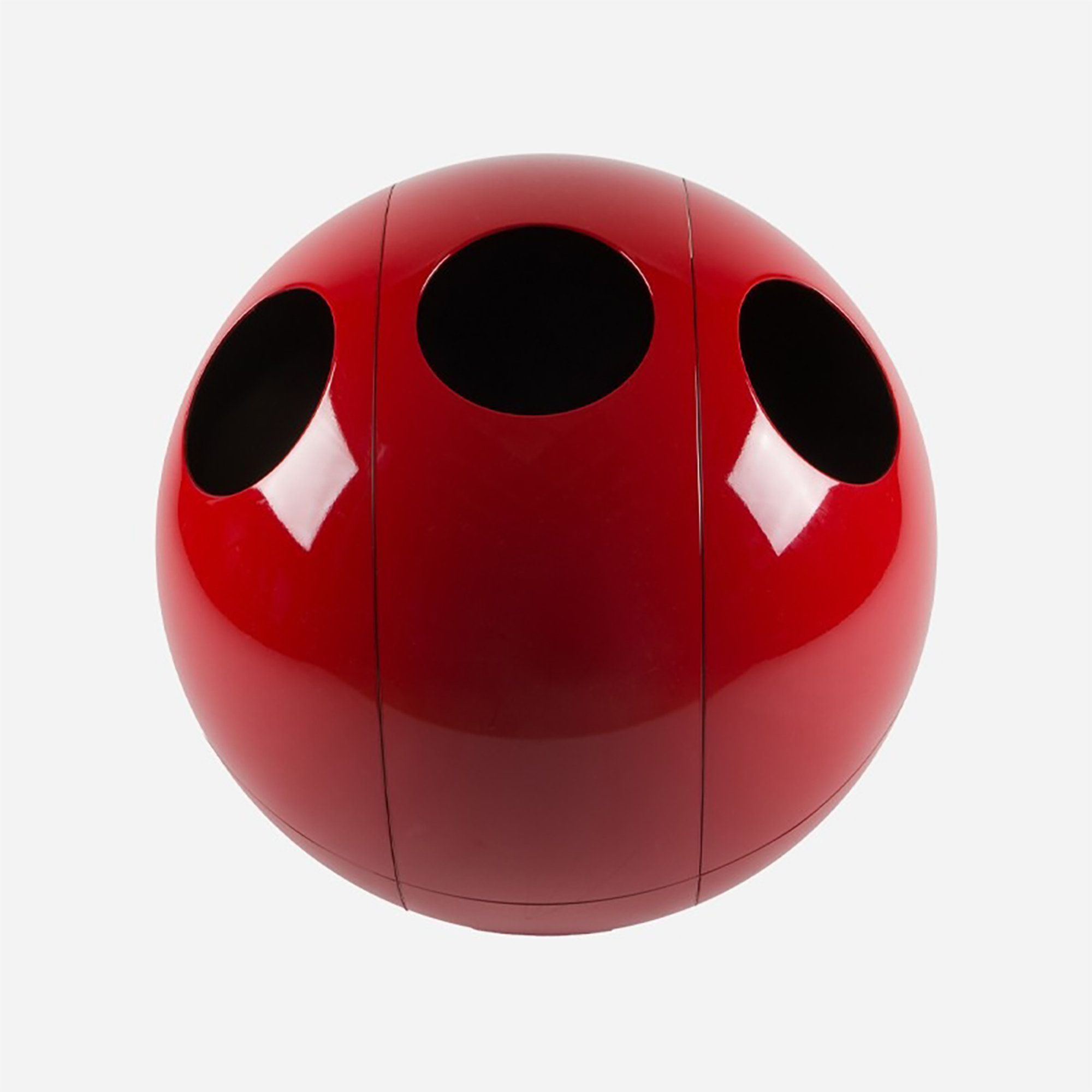 Cestino Sfera Galà, rosso Soldidesign vista1