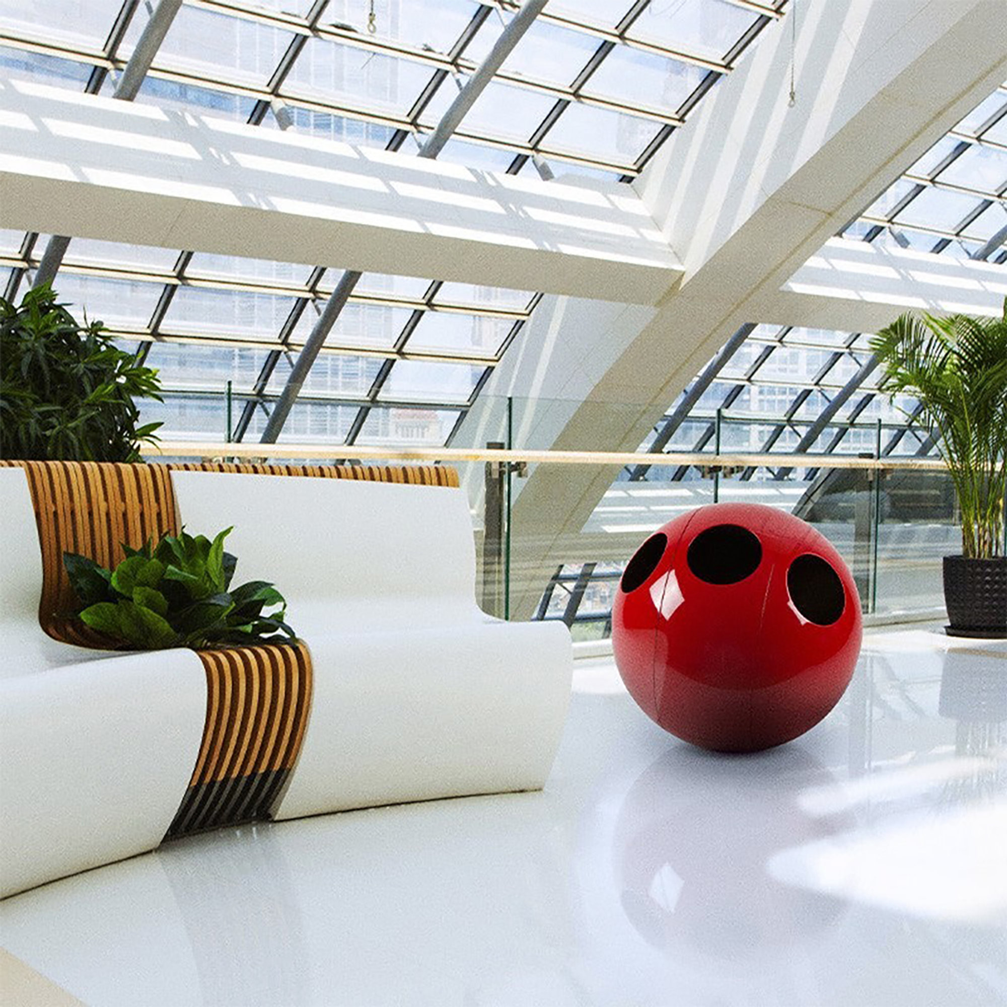 Cestino Sfera Galà, rosso Soldidesign vista3