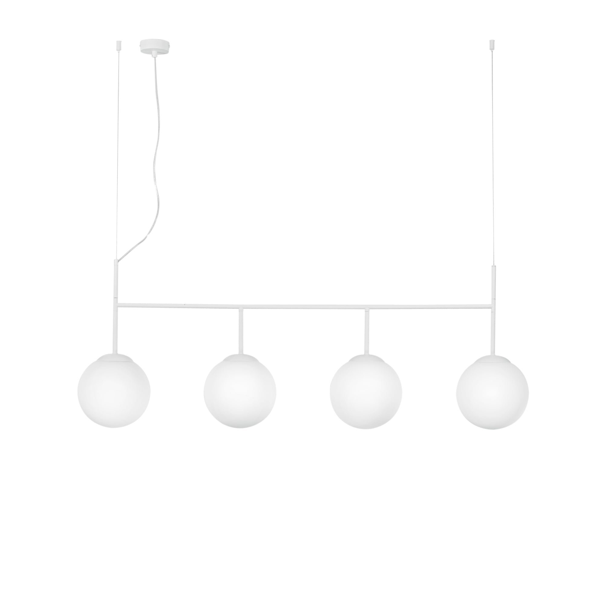 Lineare Hängelampe Baly mit Vier Lichtern in Weißem Metall Luce Ambiente e Design vista0