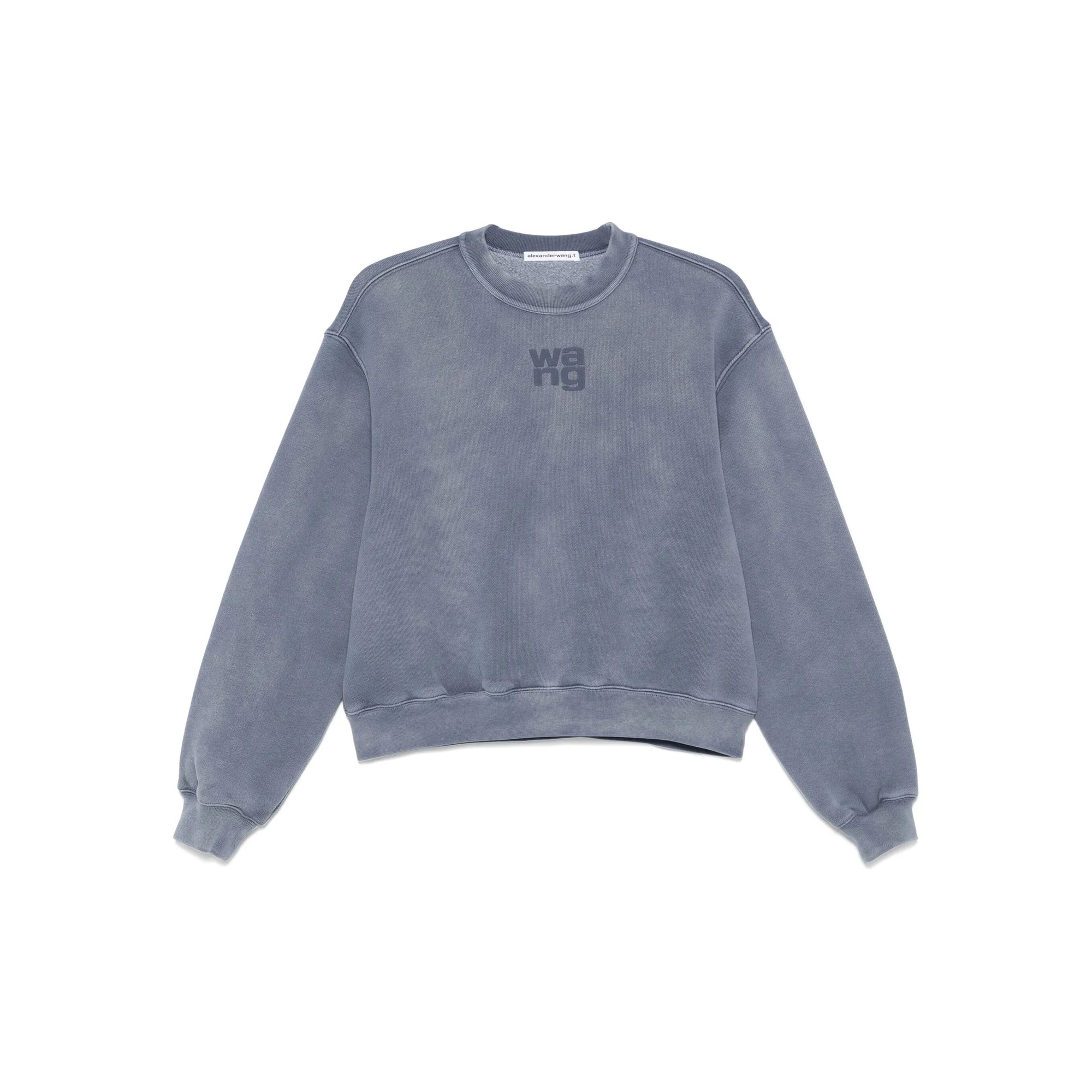 Essential Terry Crew Sweatshirt w/ Puff Paint Logo Alexander Wang vista0