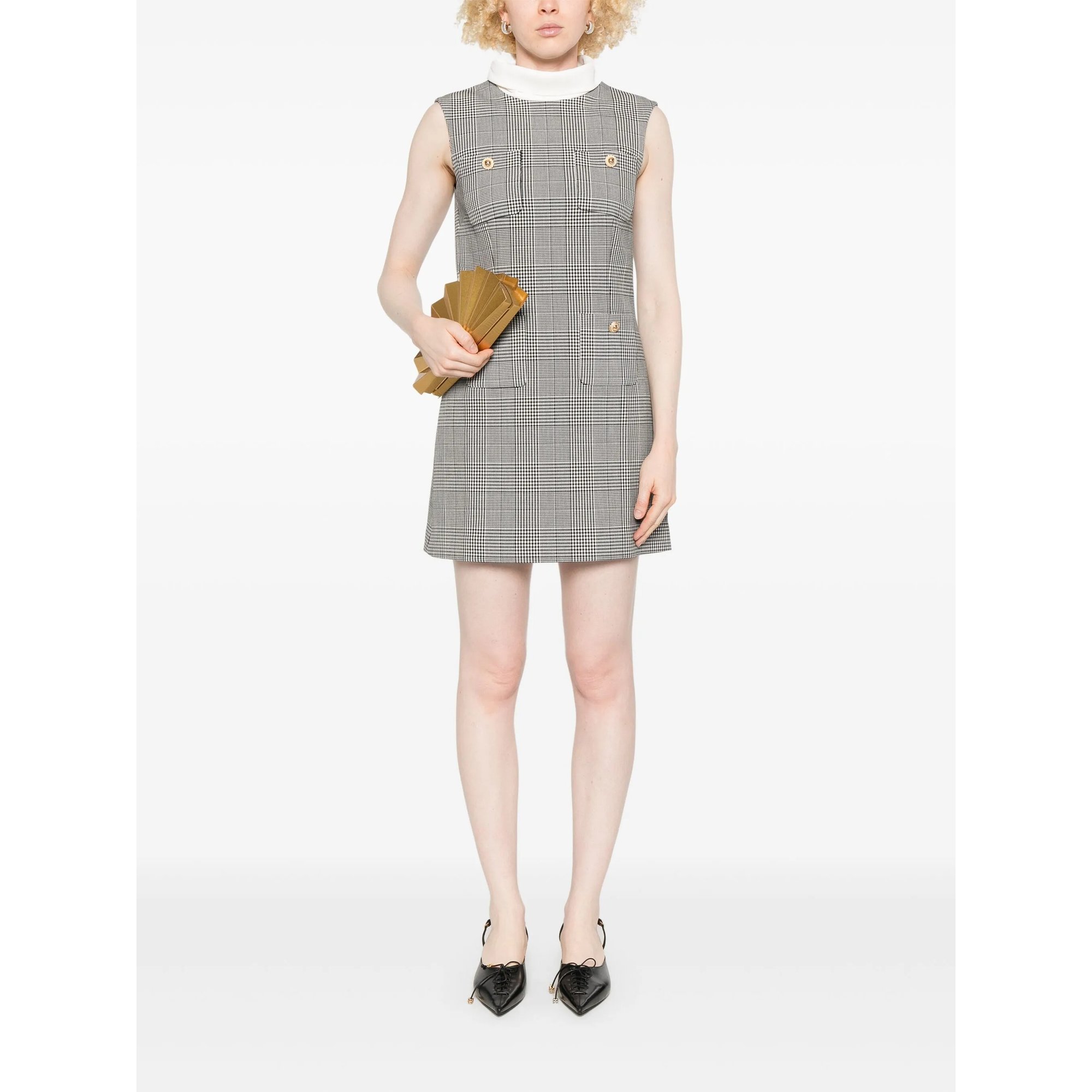 Sleeveless Prince of Wales Check Mini Dress SELF-PORTRAIT vista1