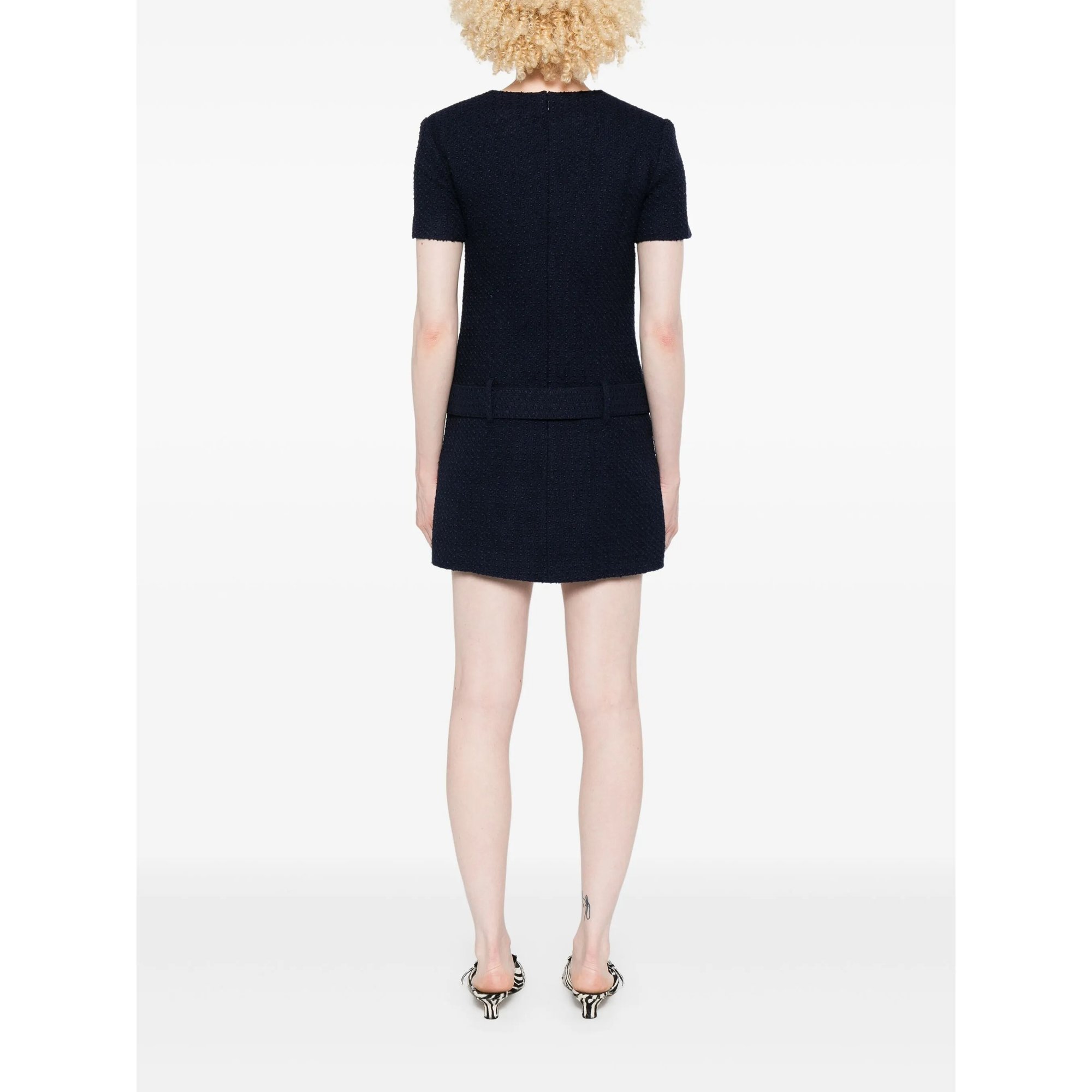 Navy Boucle Mini Dress SELF-PORTRAIT vista3