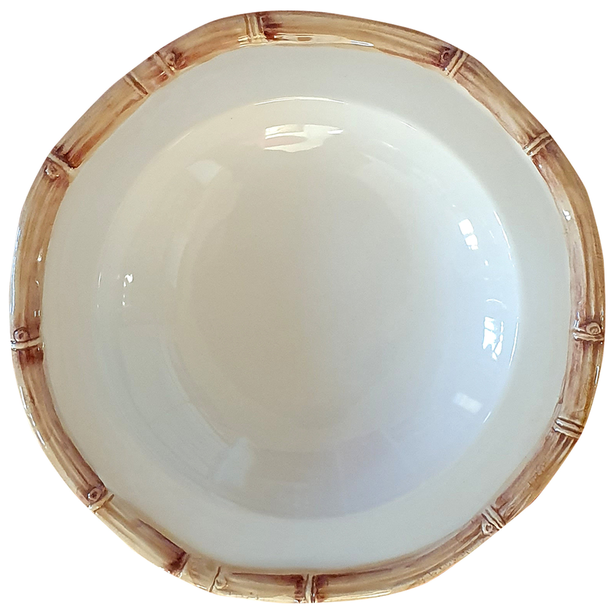Bamboo Ceramic Pasta Bowl (brown)-set of 4 Les-Ottomans vista0