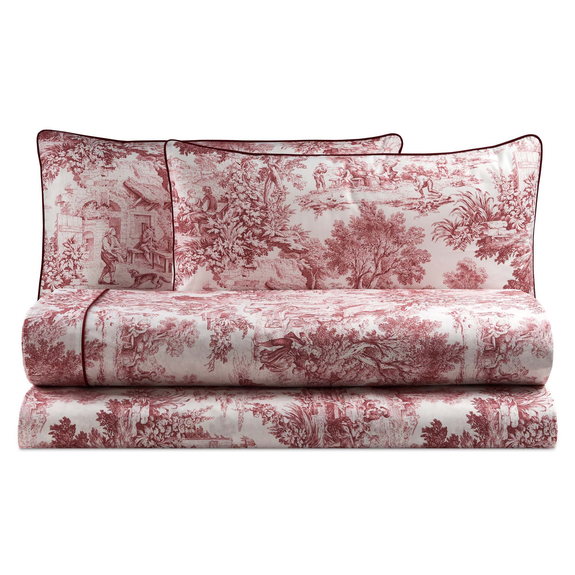 TOILE DE JOUY Completo letto matrimoniale, Corallo Biancoperla vista0