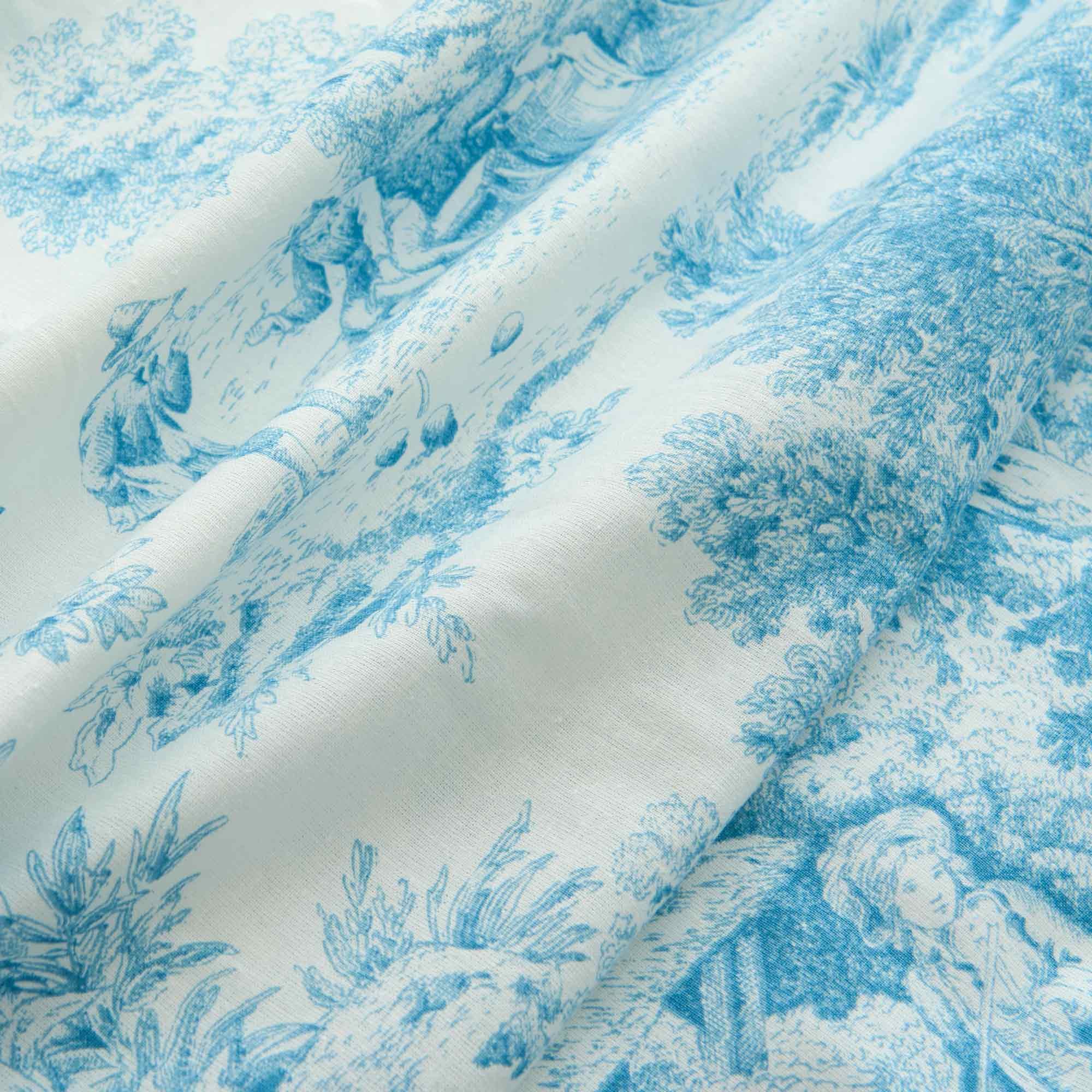 TOILE DE JOUY Parure copripiumino matrimoniale, Blu Biancoperla vista4