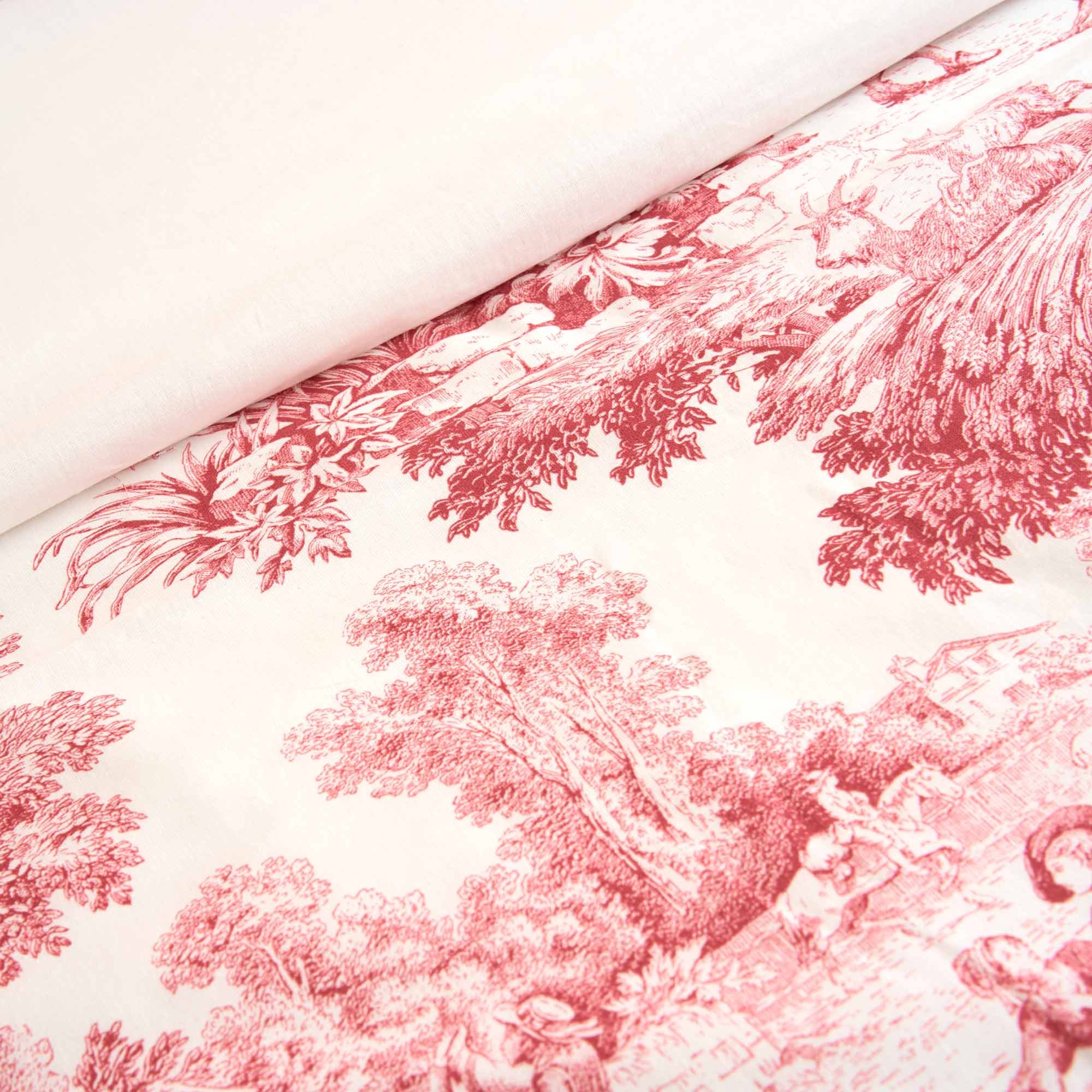 TOILE DE JOUY Parure copripiumino matrimoniale, Corallo Biancoperla vista3