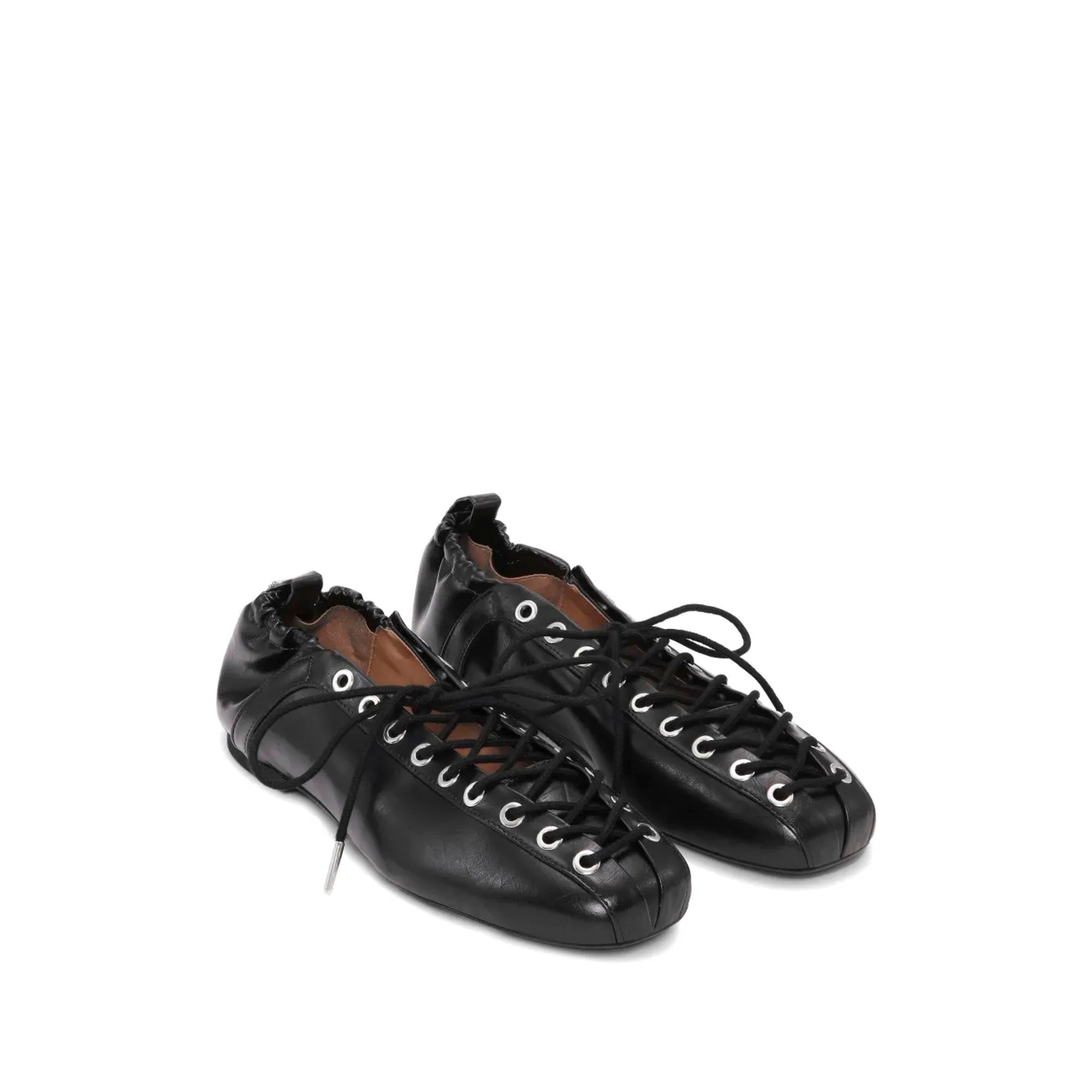 Eyelets Lace up Ballerina Crinkle Oleatex S2914 Ganni vista1